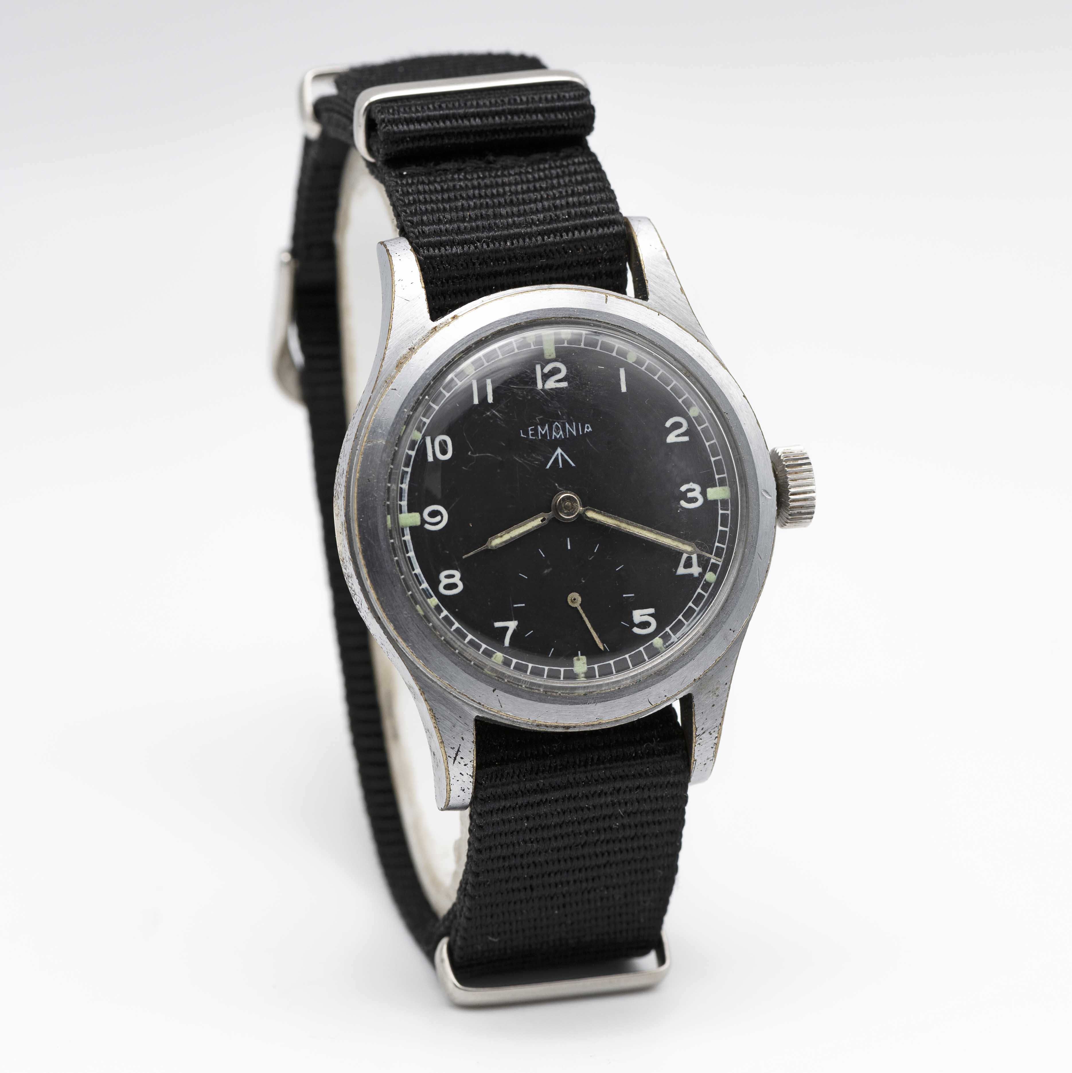 A GENTLEMAN'S BRITISH MILITARY LEMANIA W.W.W. WRIST WATCH CIRCA 1945, PART OF THE "DIRTY DOZEN", - Image 4 of 8