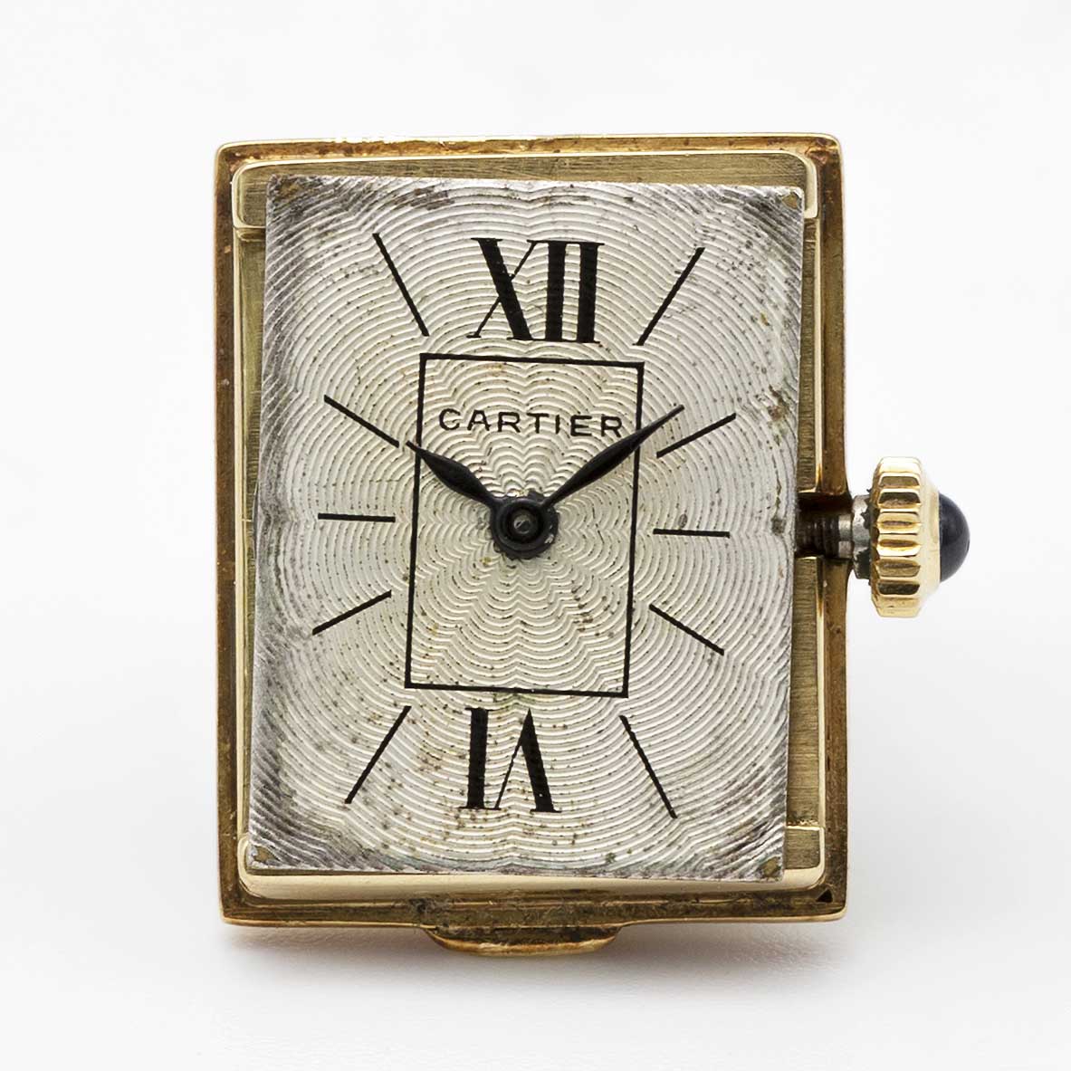 A RARE LADIES 18K SOLID GOLD CARTIER PIVOTANTE WRIST WATCH CIRCA 1960s WITH GUILLOCHE DIAL - Image 4 of 8