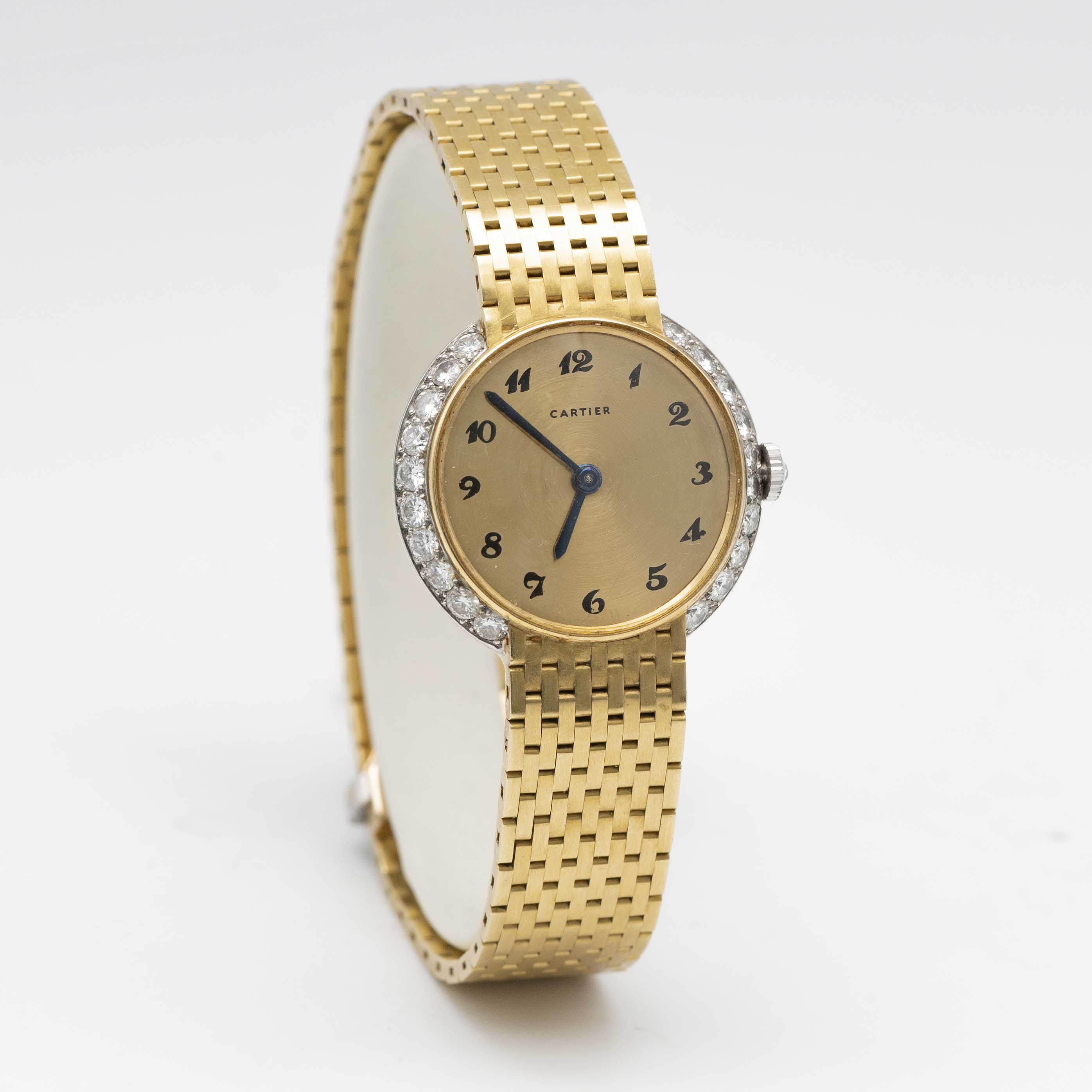 A FINE & RARE LADIES 18K SOLID GOLD & DIAMOND CARTIER LONDON BRACELET WATCH CIRCA 1957, WITH - Image 6 of 13