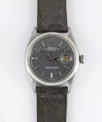 A GENTLEMAN'S STAINLESS STEEL ROLEX OYSTER PERPETUAL DATEJUST WRIST WATCH CIRCA 1970, REF. 1601 WITH