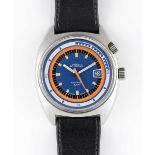 A RARE GENTLEMAN'S STAINLESS STEEL GLYCINE ASTROLUX AIRMAN SST SPORT AUTOMATIC WRIST WATCH CIRCA