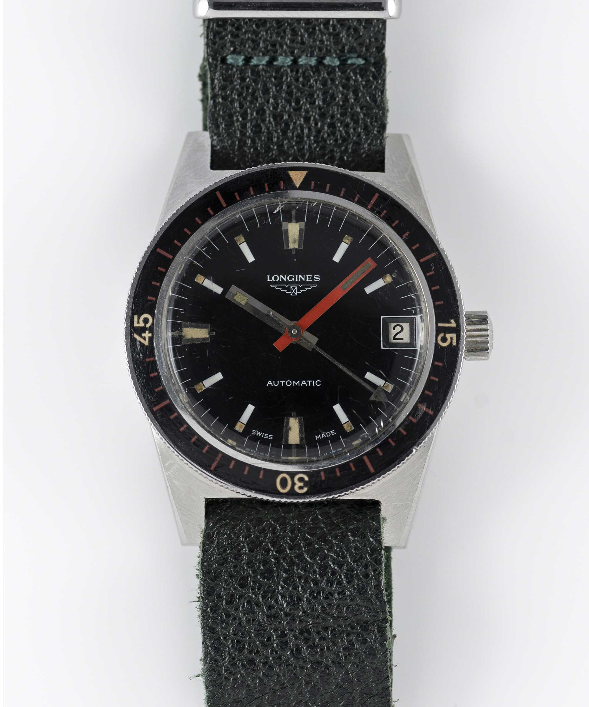 A RARE GENTLEMAN'S STAINLESS STEEL LONGINES SKIN DIVER WRIST WATCH CIRCA 1966 , REF. 7921-1 - Image 2 of 8