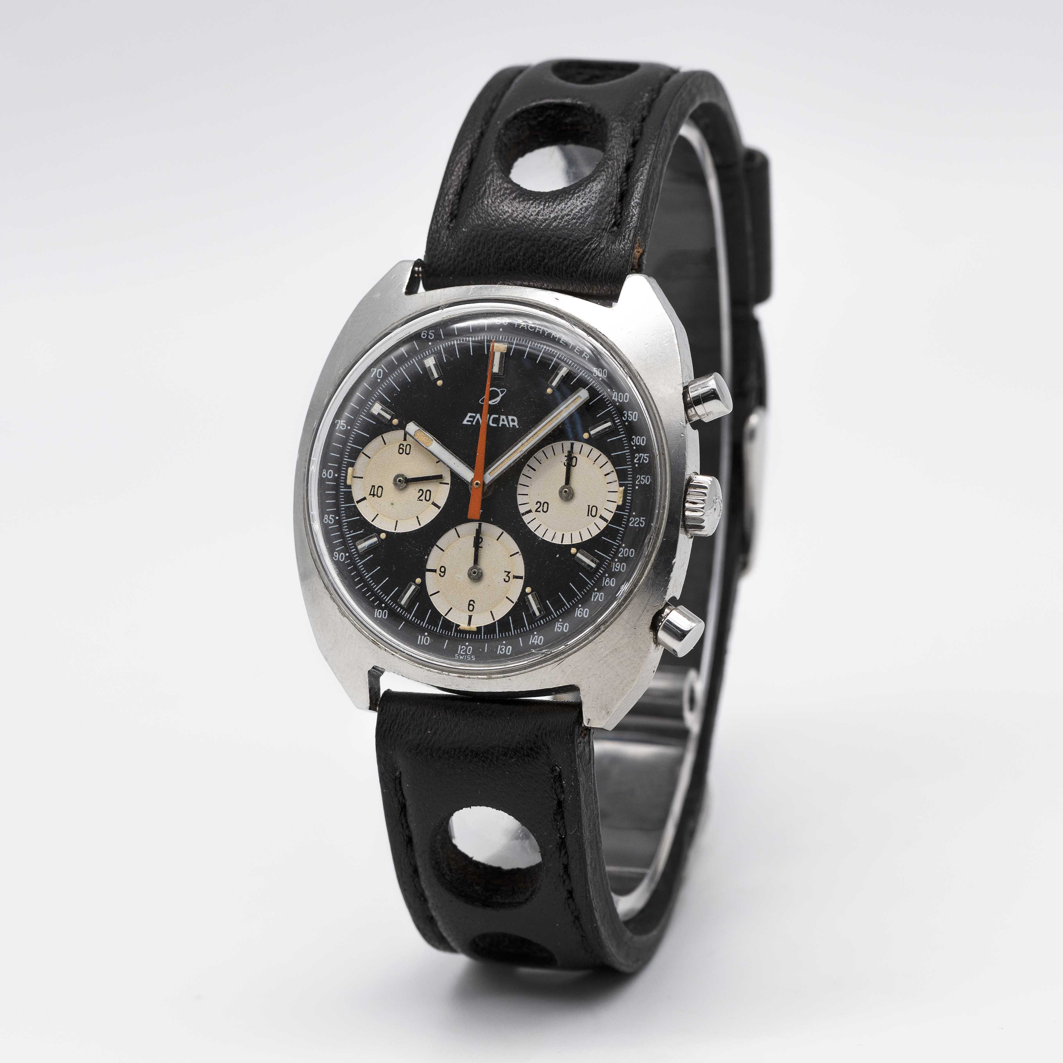 A GENTLEMAN'S STAINLESS STEEL ENICAR CHRONOGRAPH WRIST WATCH CIRCA 1970s, REF. 072-01-03 WITH " - Image 3 of 8