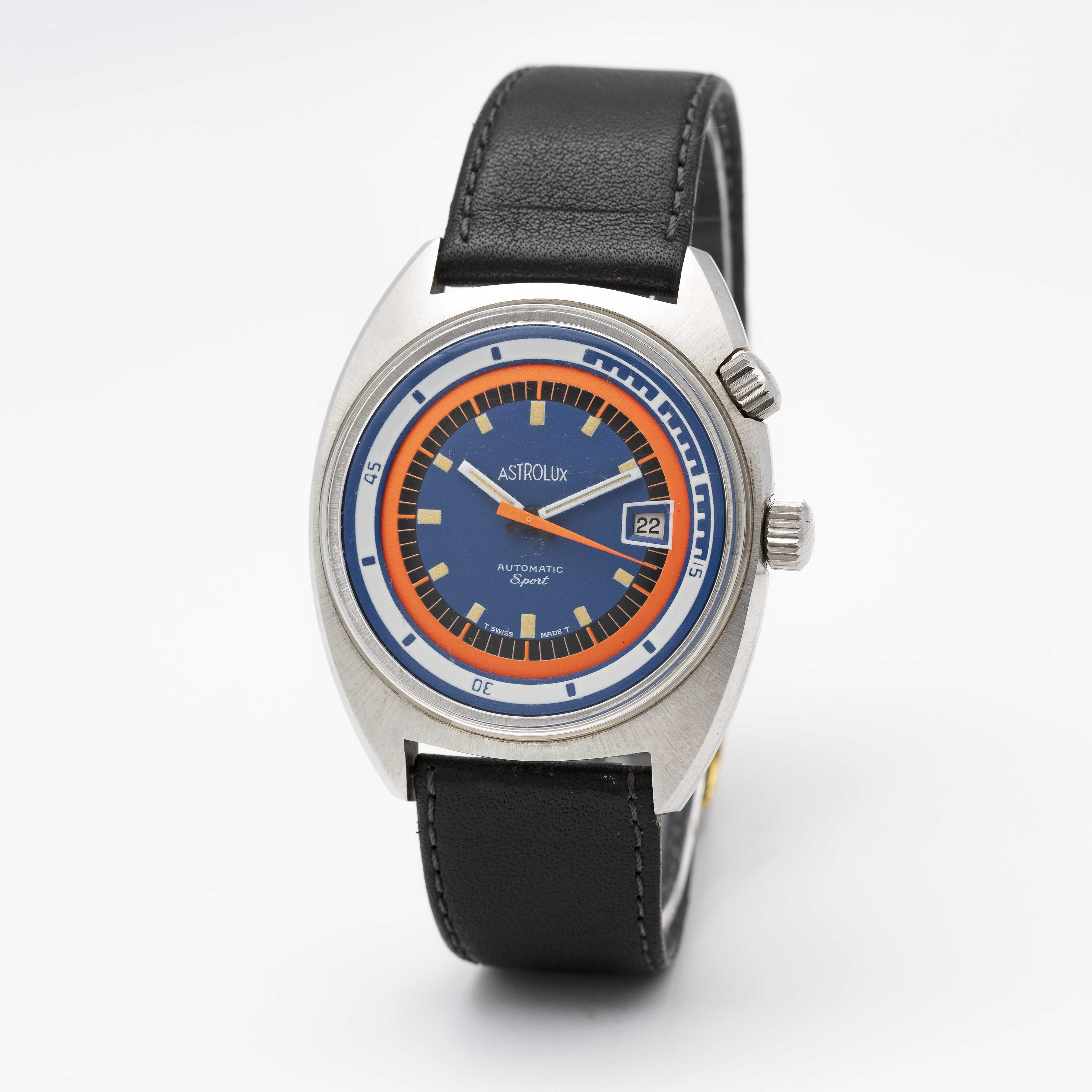 A RARE GENTLEMAN'S STAINLESS STEEL GLYCINE ASTROLUX AIRMAN SST SPORT AUTOMATIC WRIST WATCH CIRCA - Image 3 of 7