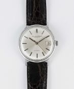 A GENTLEMAN'S STAINLESS STEEL IWC AUTOMATIC DATE WRIST WATCH CIRCA 1960s, REF. R 807A WITH