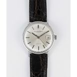 A GENTLEMAN'S STAINLESS STEEL IWC AUTOMATIC DATE WRIST WATCH CIRCA 1960s, REF. R 807A WITH