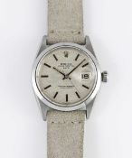 A GENTLEMAN'S STAINLESS STEEL ROLEX OYSTER PERPETUAL DATE WRIST WATCH CIRCA 1969, REF. 1500 WITH