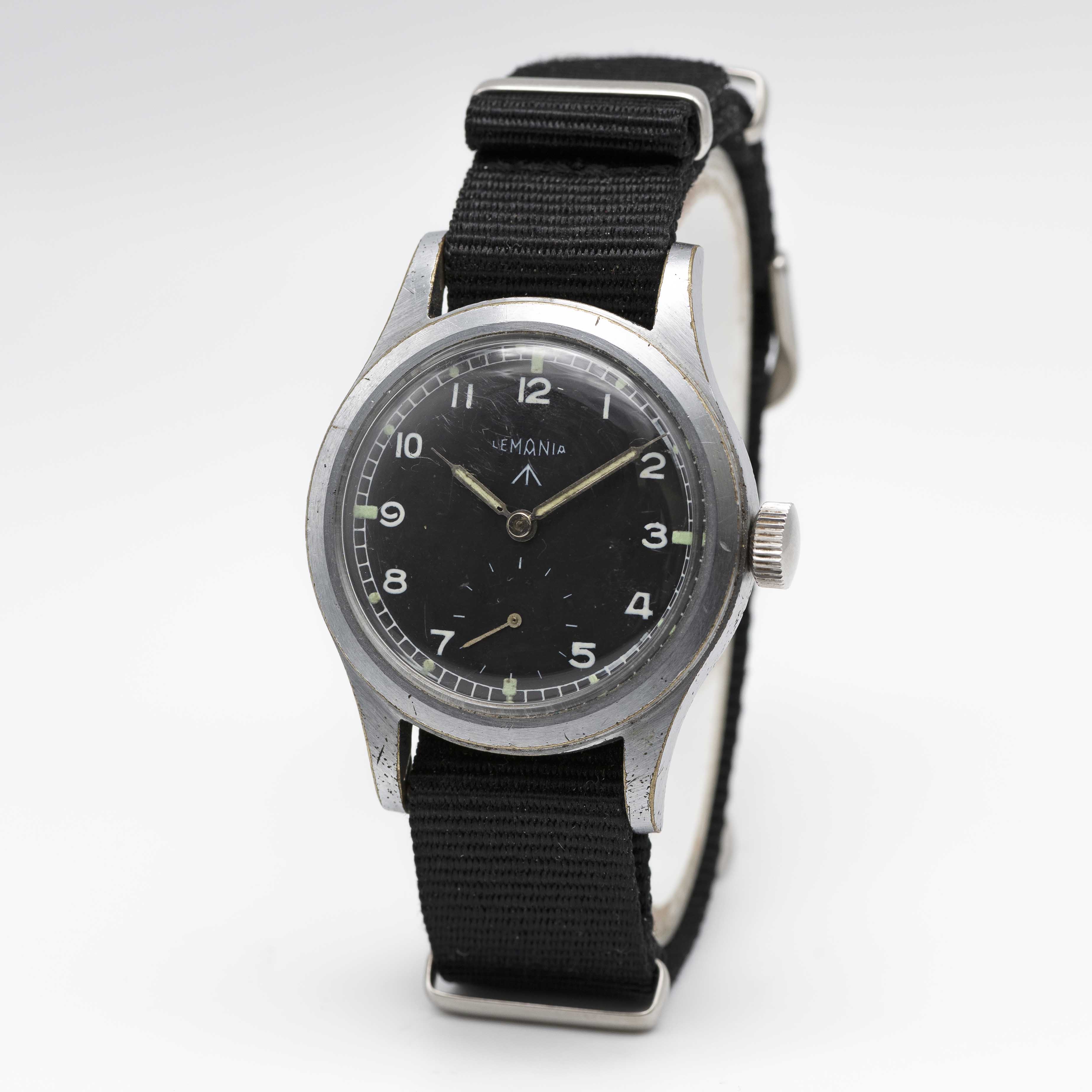 A GENTLEMAN'S BRITISH MILITARY LEMANIA W.W.W. WRIST WATCH CIRCA 1945, PART OF THE "DIRTY DOZEN", - Image 3 of 8