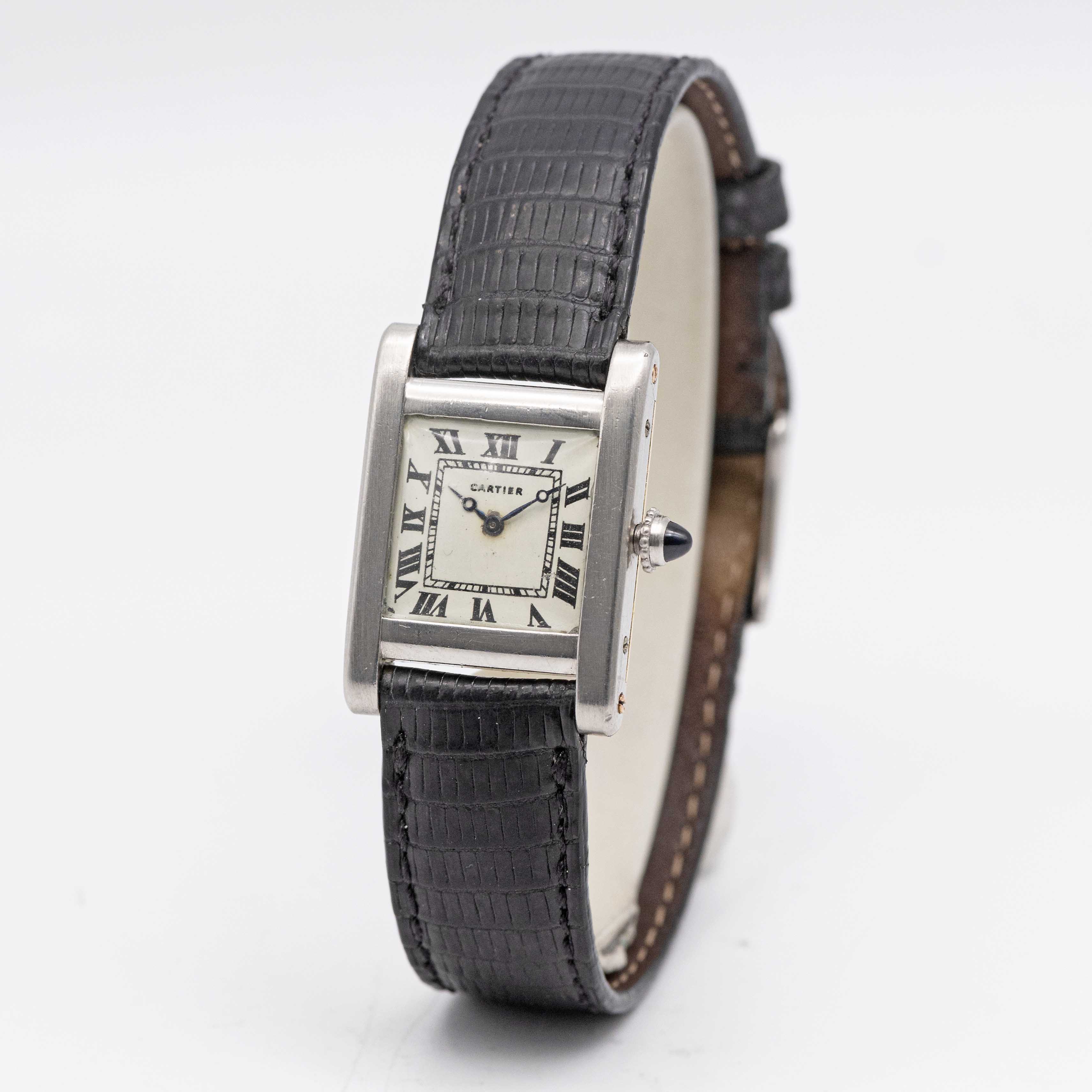 A FINE & VERY RARE PLATINUM & 18K SOLID GOLD CARTIER TANK NORMALE WRIST WATCH CIRCA 1929 Movement: - Image 5 of 11