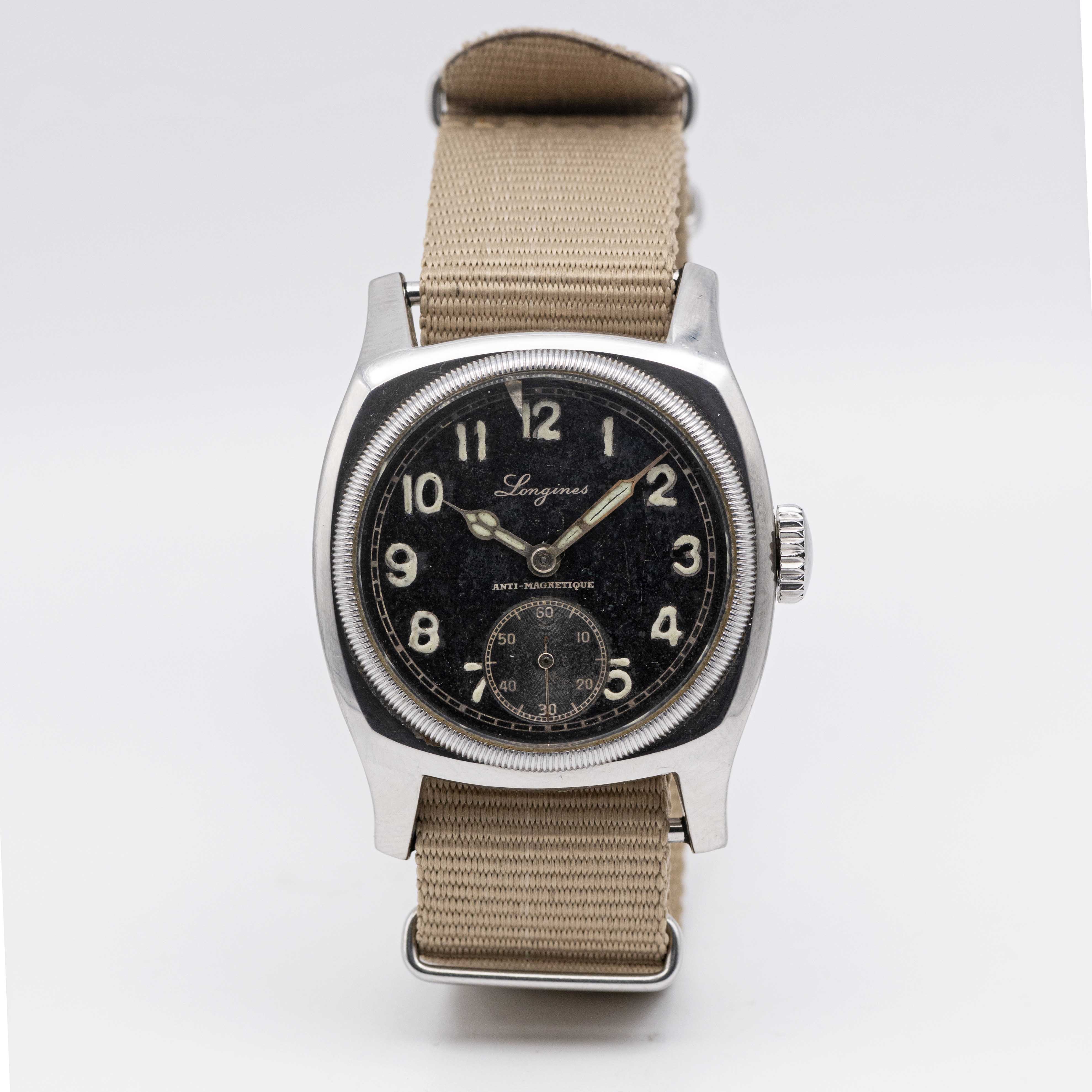 A GENTLEMAN'S STAINLESS STEEL CZECH MILITARY AIR FORCE LONGINES PILOTS WRIST WATCH CIRCA 1947 - Image 2 of 9