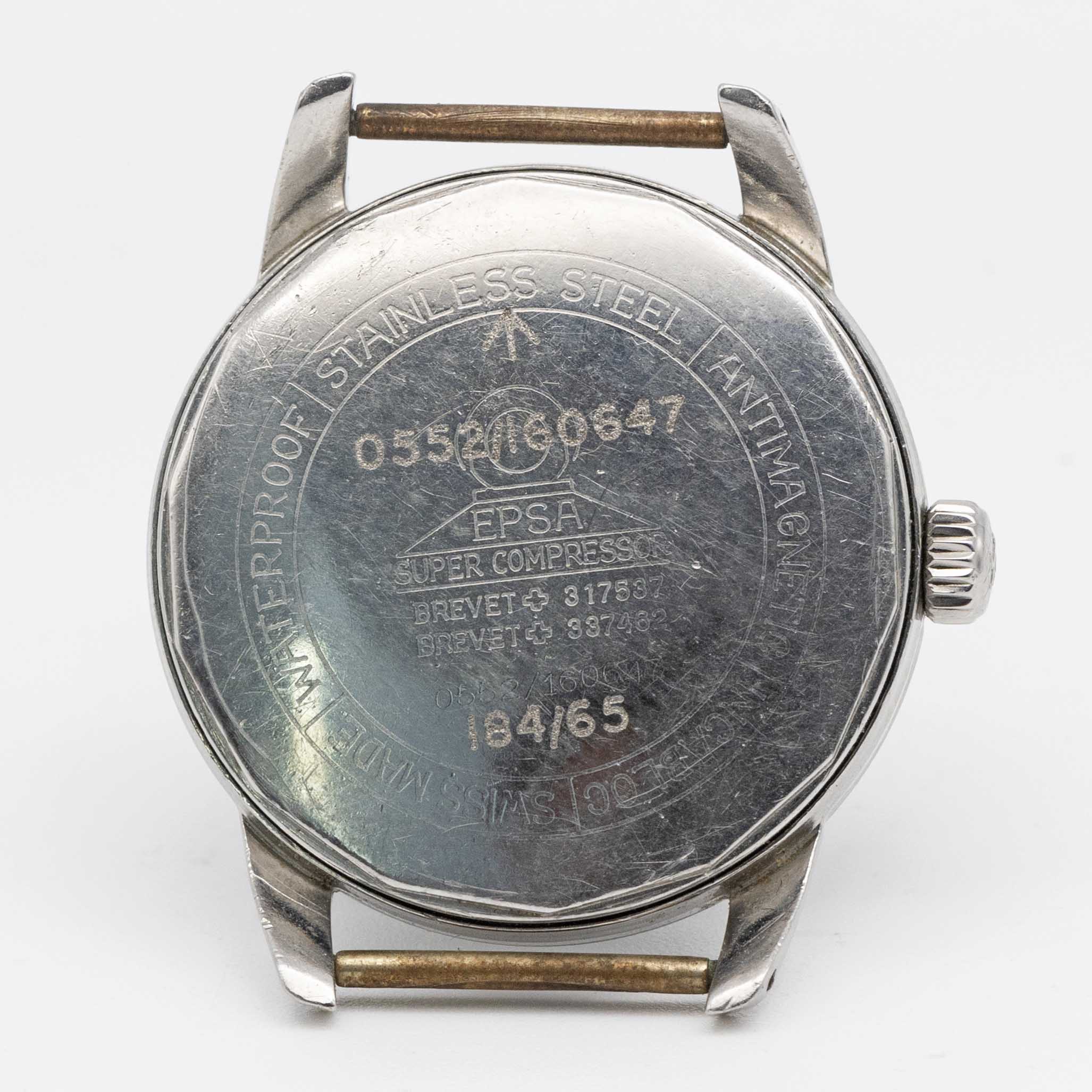 A RARE GENTLEMAN'S STAINLESS STEEL BRITISH MILITARY ROYAL NAVY LEMANIA WRIST WATCH DATED 1965, - Image 7 of 10