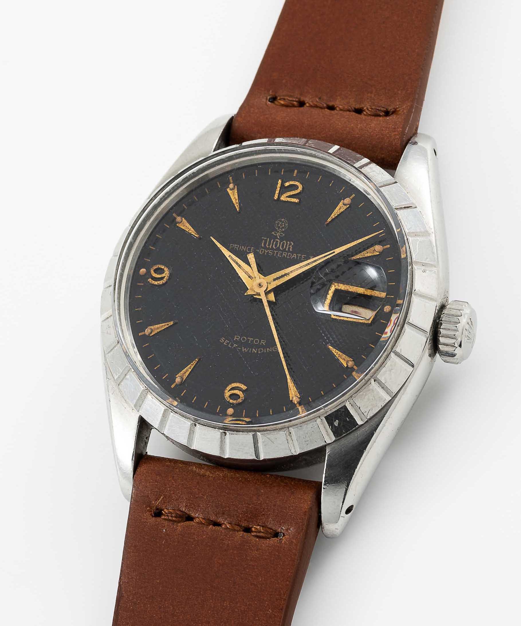 A GENTLEMAN'S STAINLESS STEEL ROLEX TUDOR OYSTERDATE 34 WRIST WATCH CIRCA 1959, REF. 7944 WITH GLOSS