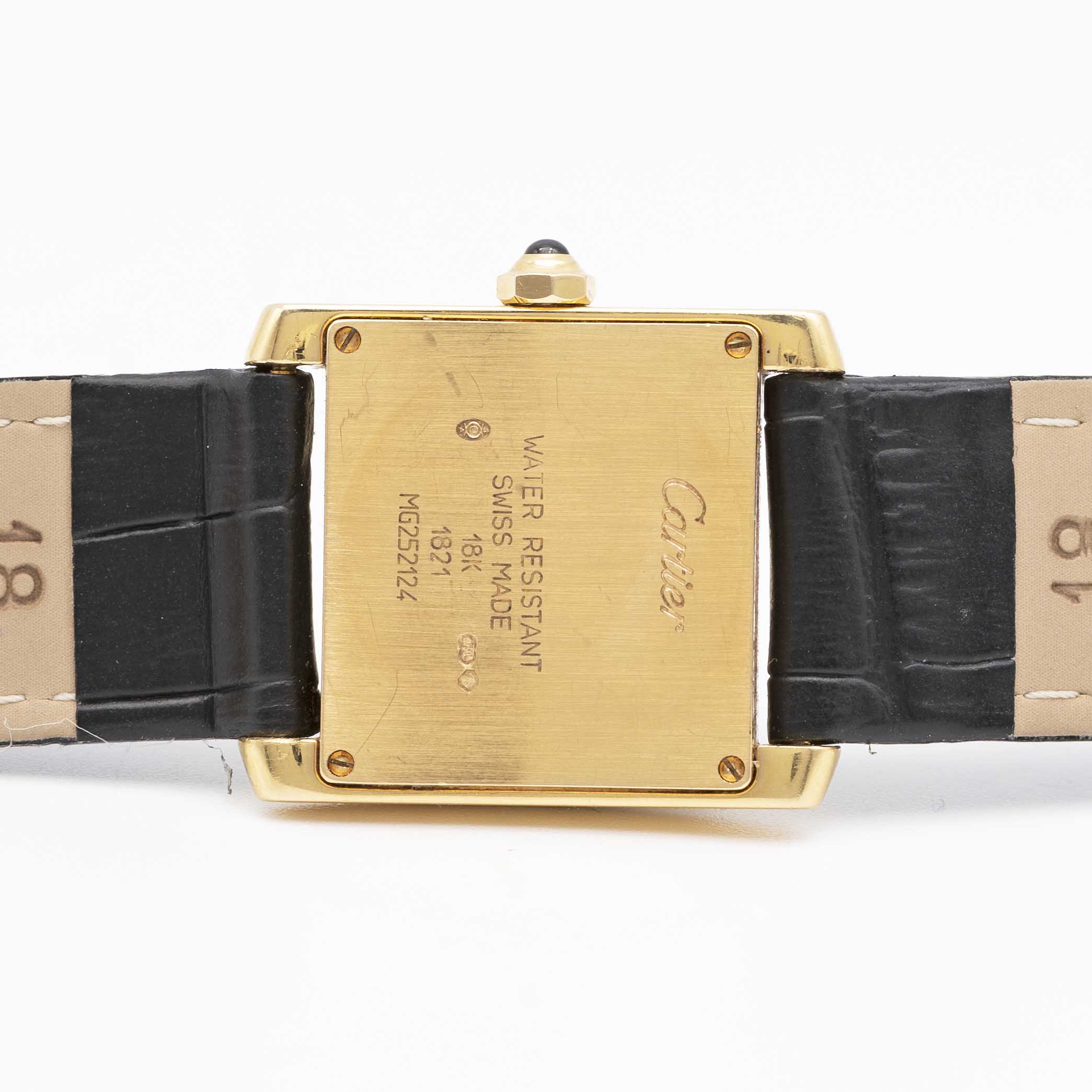 AN 18K SOLID GOLD CARTIER TANK FRANCAISE WRIST WATCH CIRCA 2000, REF. 1821 Movement: Quartz, - Image 5 of 7