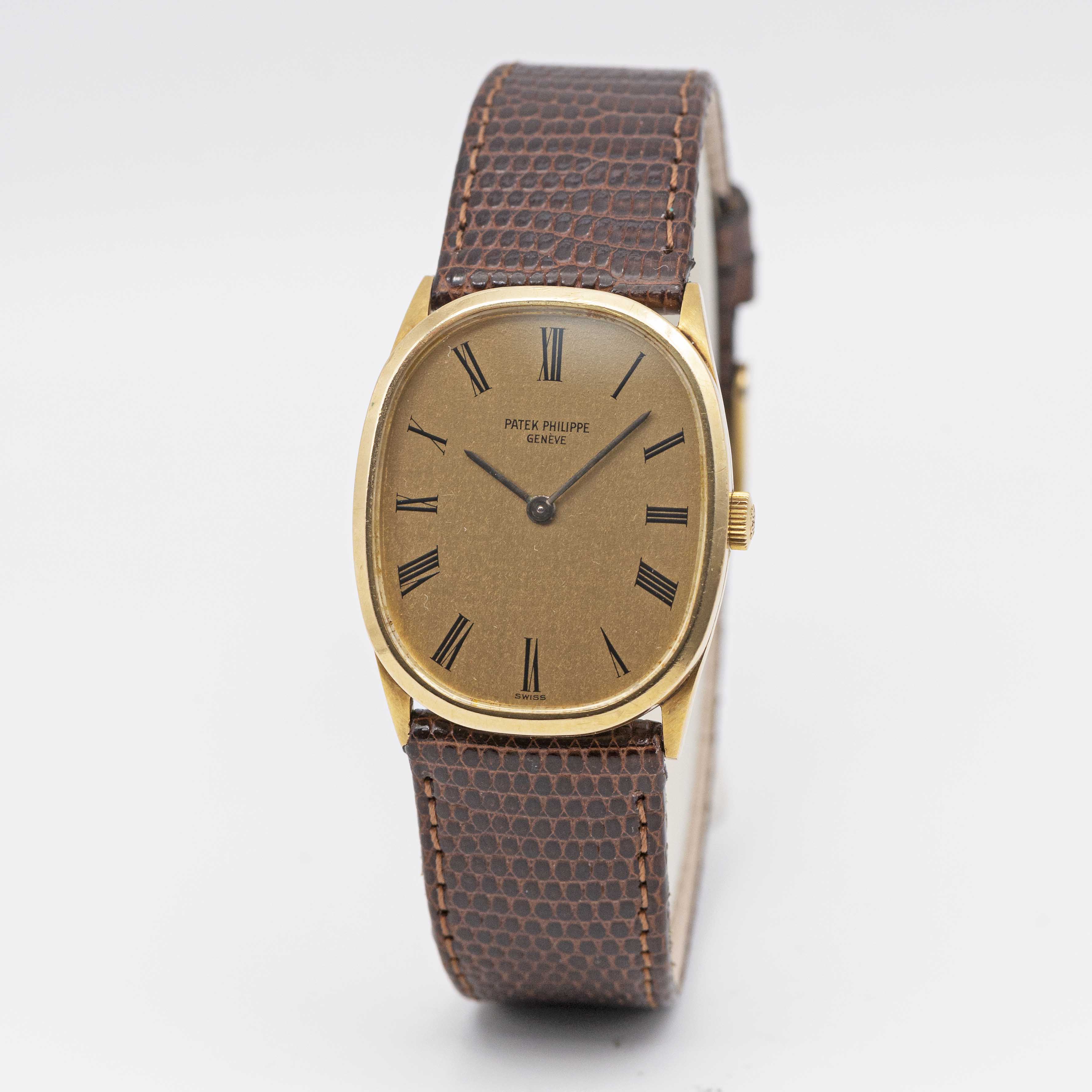 A GENTLEMAN'S 18K SOLID GOLD PATEK PHILIPPE GOLDEN ELLIPSE WRIST WATCH CIRCA 1980, REF. 3546 - Image 3 of 9