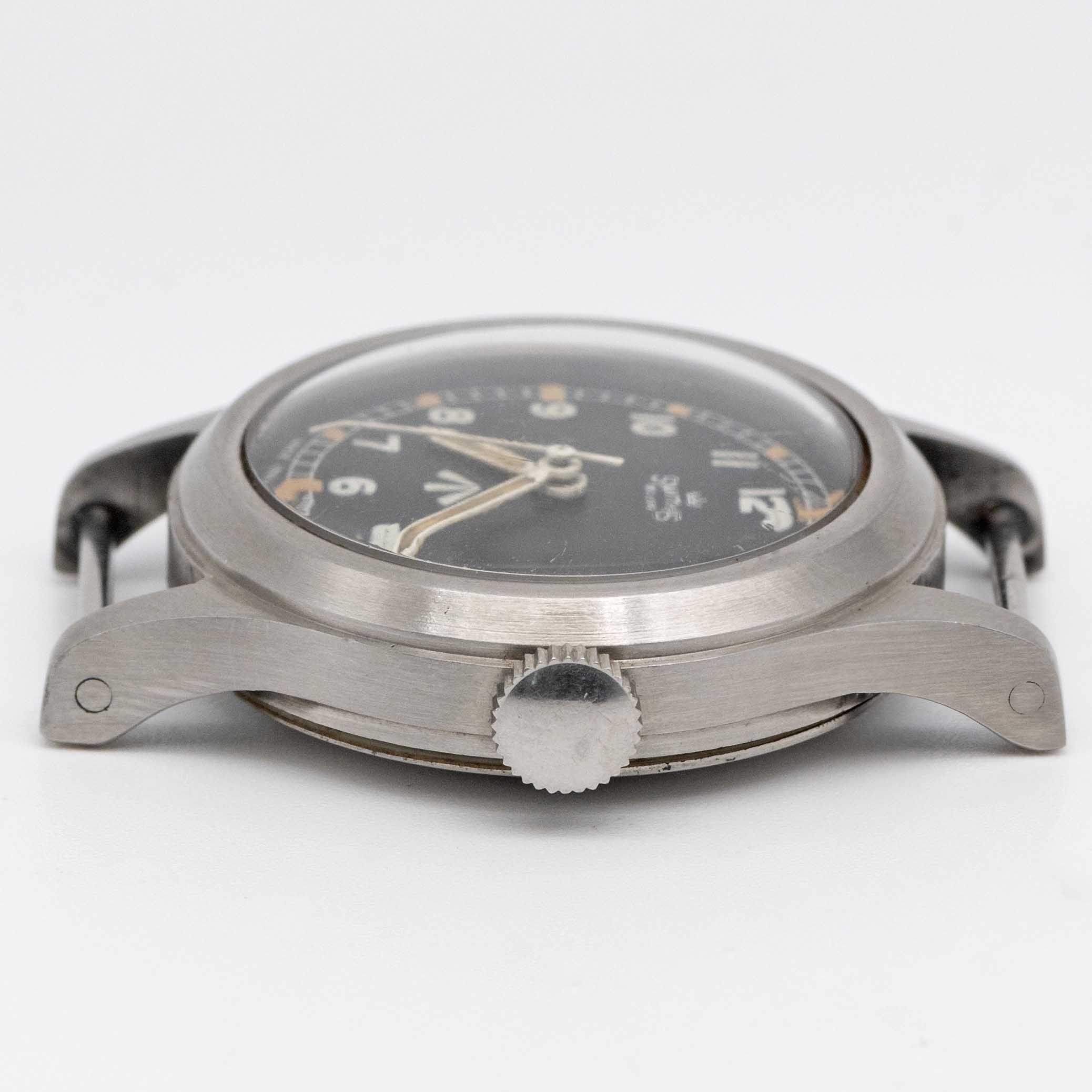 A VERY RARE GENTLEMAN'S STAINLESS STEEL BRITISH MILITARY SMITHS DE LUXE RAF PILOTS WRIST WATCH DATED - Image 10 of 11