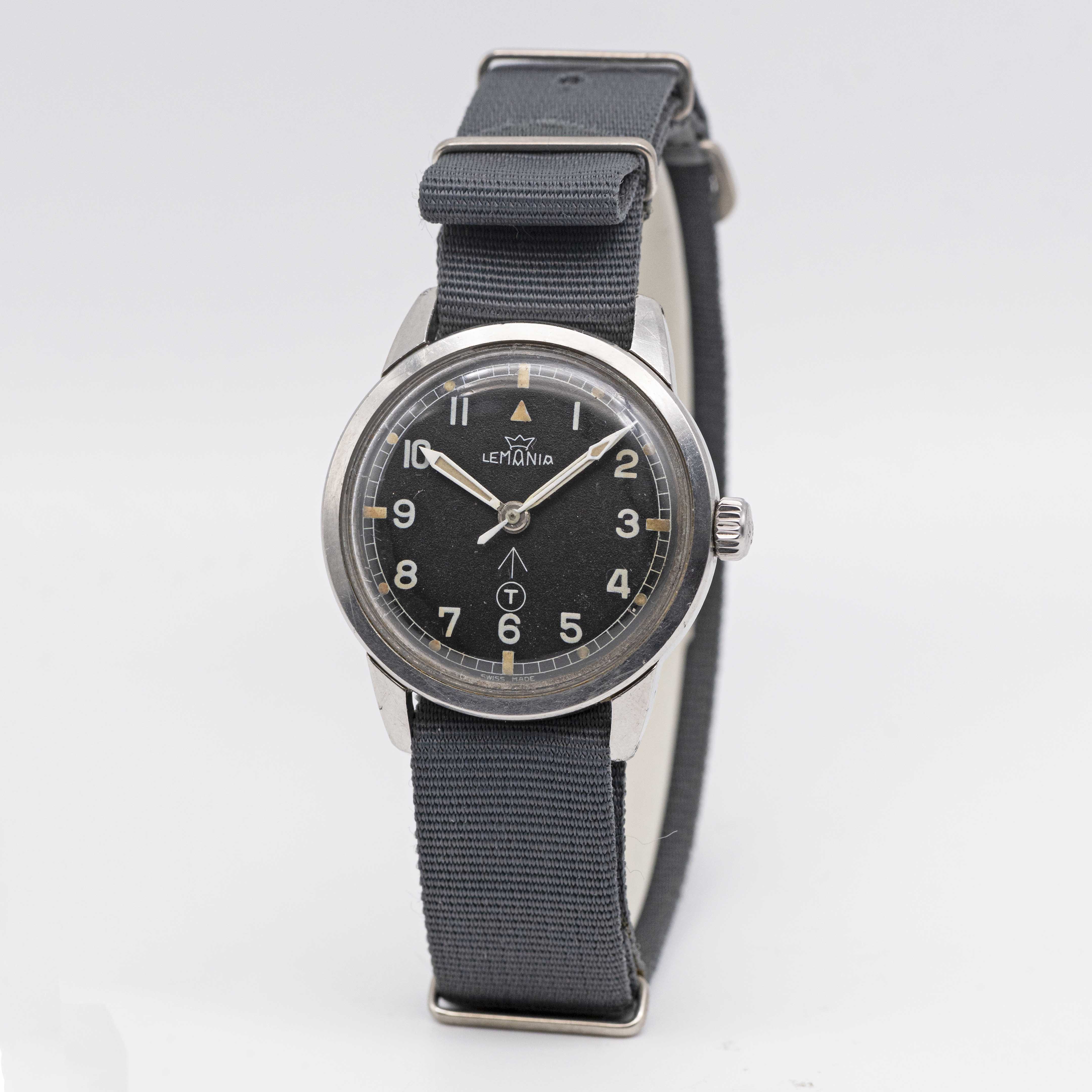 A RARE GENTLEMAN'S STAINLESS STEEL BRITISH MILITARY ROYAL NAVY LEMANIA WRIST WATCH DATED 1965, - Image 5 of 10