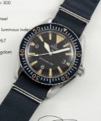 A RARE GENTLEMAN'S STAINLESS STEEL BRITISH MILITARY OMEGA SEAMASTER 300 "BIG TRIANGLE" WRIST WATCH