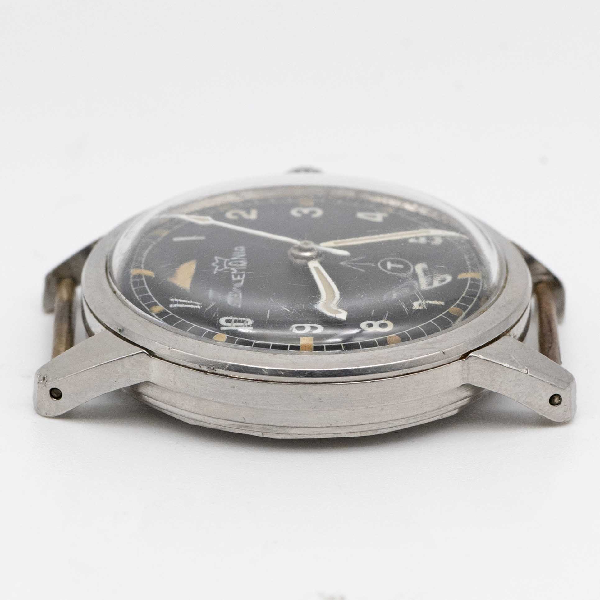 A RARE GENTLEMAN'S STAINLESS STEEL BRITISH MILITARY ROYAL NAVY LEMANIA WRIST WATCH DATED 1965, - Image 10 of 10