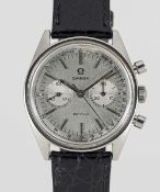 A GENTLEMAN'S STAINLESS STEEL OMEGA DE VILLE CHRONOGRAPH WRIST WATCH CIRCA 1969, REF. 145.017 WITH