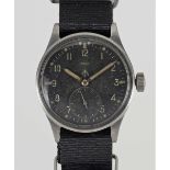 A GENTLEMAN'S STAINLESS STEEL BRITISH MILITARY IWC MARK 10 W.W.W. WRIST WATCH CIRCA 1945, PART OF