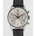 A GENTLEMAN'S STAINLESS STEEL HEUER CARRERA CHRONOGRAPH WRIST WATCH CIRCA 1960s, REF. 3647 S WITH