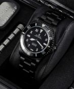 A GENTLEMAN'S PVD COATED STAINLESS STEEL BAMFORD ROLEX OYSTER PERPETUAL SUBMARINER BRACELET WATCH