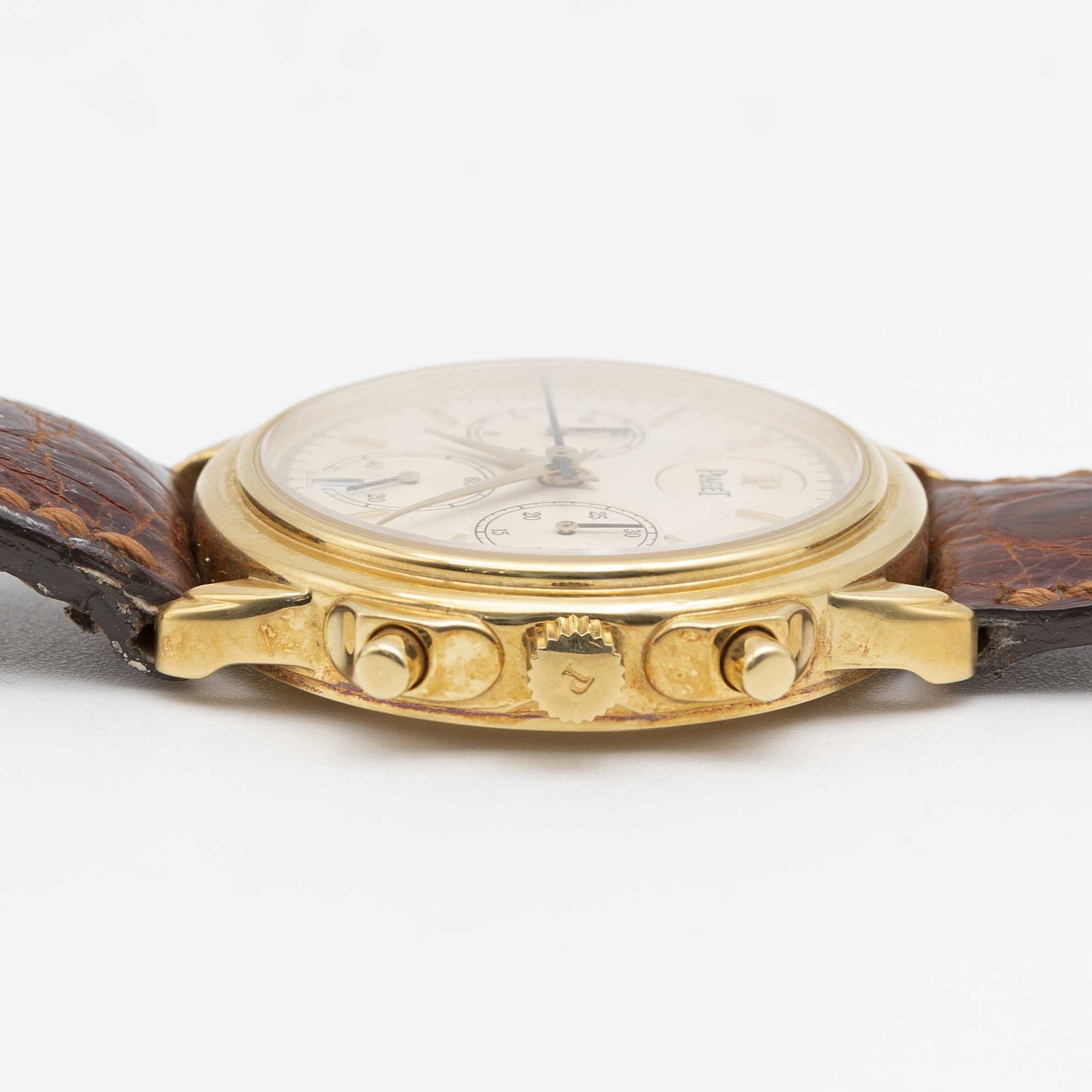 A FINE GENTLEMAN'S 18K SOLID GOLD PIAGET GOUVERNEUR AUTOMATIC CHRONOGRAPH WRIST WATCH CIRCA 1998, - Image 7 of 9