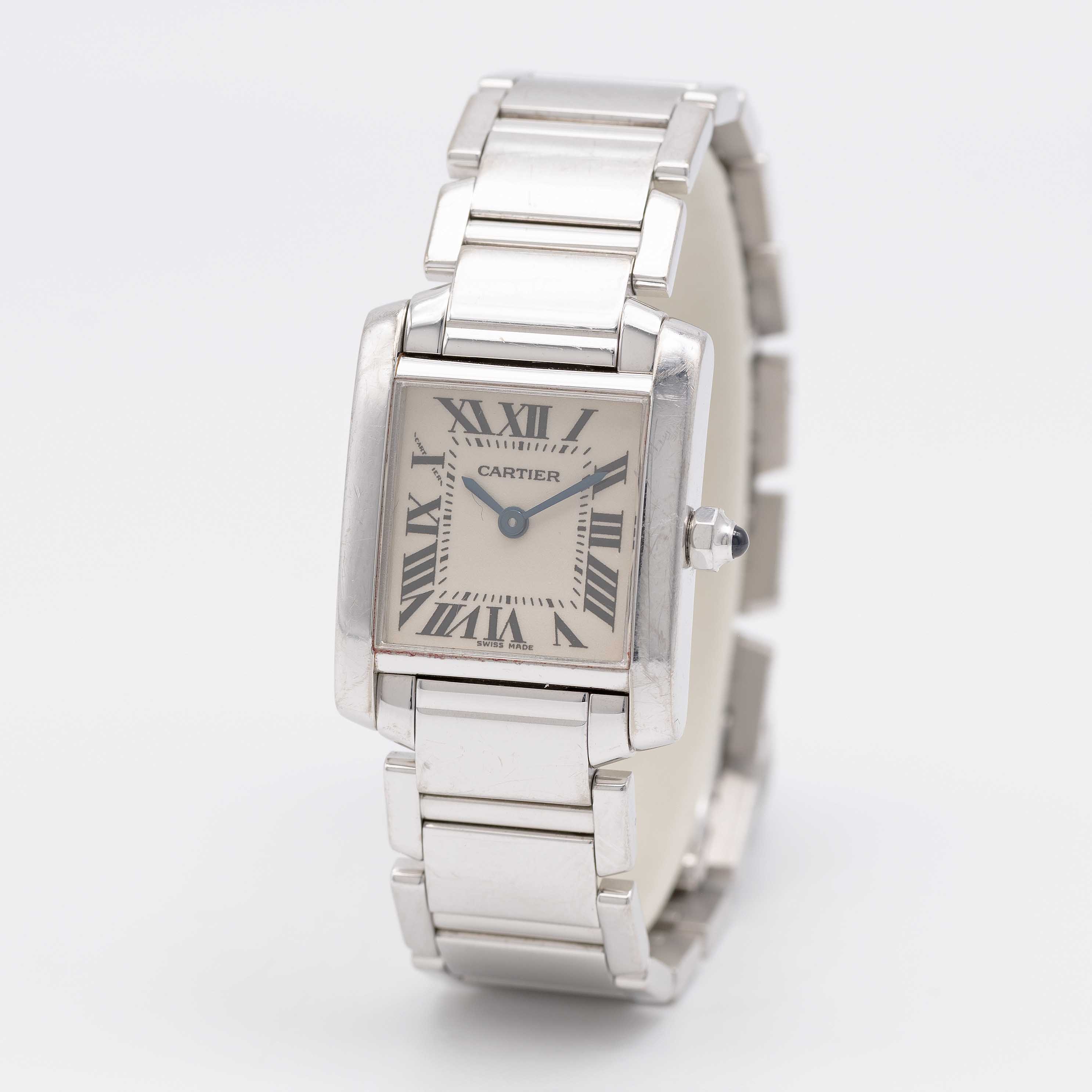 A LADIES 18K SOLID WHITE GOLD CARTIER TANK FRANCAISE BRACELET WATCH CIRCA 2005, REF. 2403 - Image 3 of 9