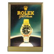 A RARE ILLUMINATING ROLEX GMT MASTER II ADVERTISING SHOP SIGN CIRCA 1980s  Measures approx. 45cm
