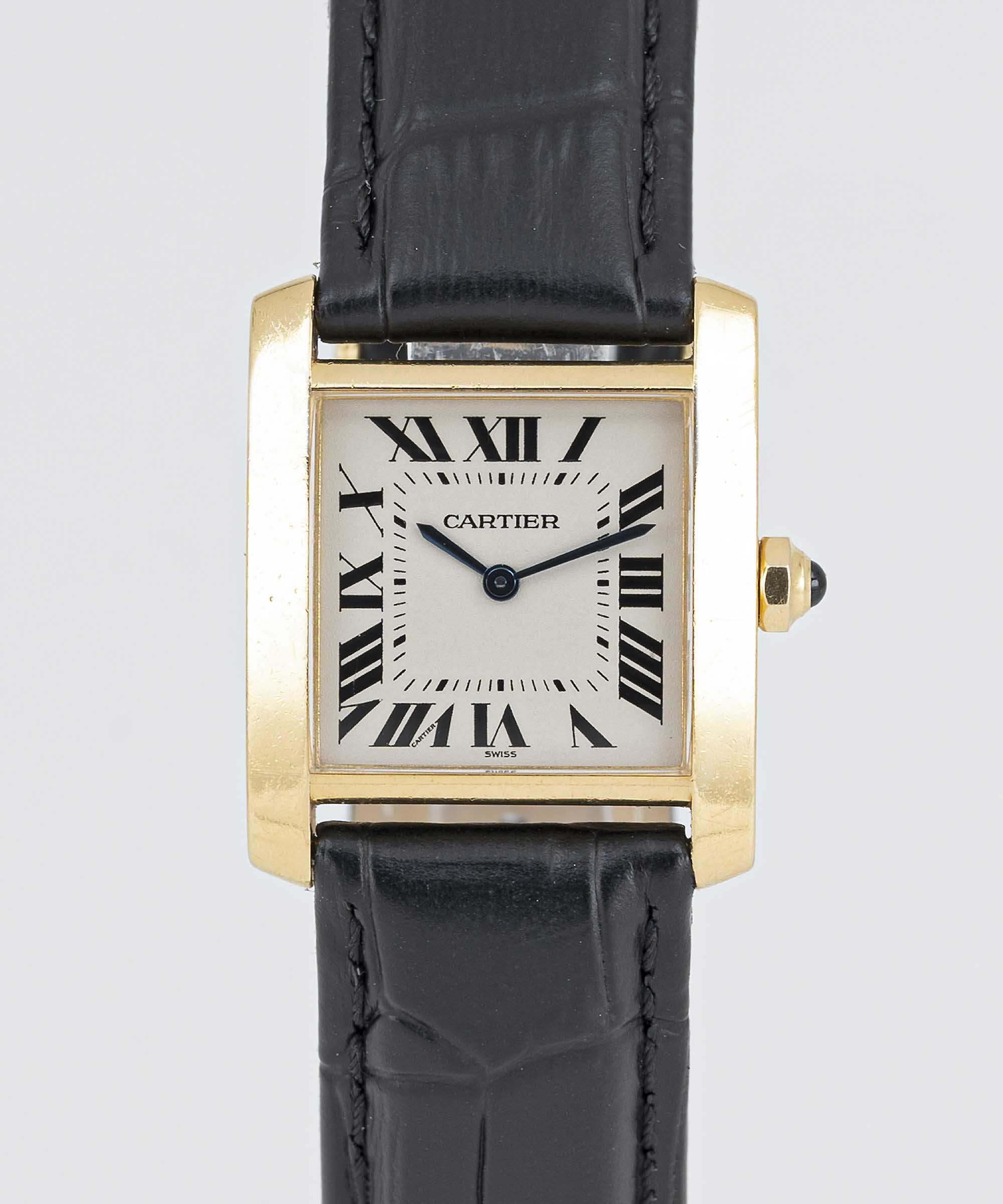 AN 18K SOLID GOLD CARTIER TANK FRANCAISE WRIST WATCH CIRCA 2000, REF. 1821 Movement: Quartz,