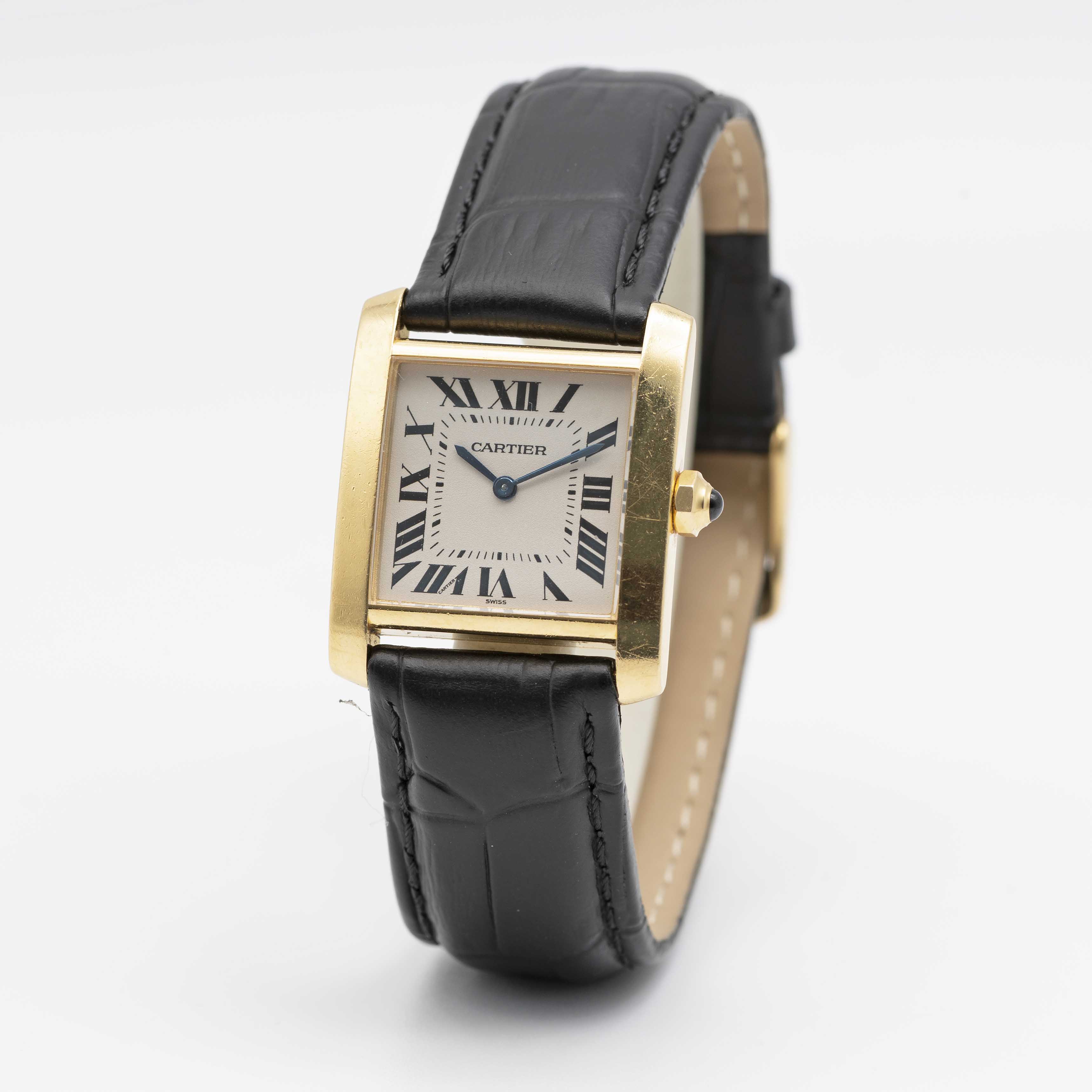 AN 18K SOLID GOLD CARTIER TANK FRANCAISE WRIST WATCH CIRCA 2000, REF. 1821 Movement: Quartz, - Image 3 of 7