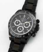 A GENTLEMAN'S PVD COATED STAINLESS STEEL BAMFORD ROLEX OYSTER PERPETUAL COSMOGRAPH DAYTONA