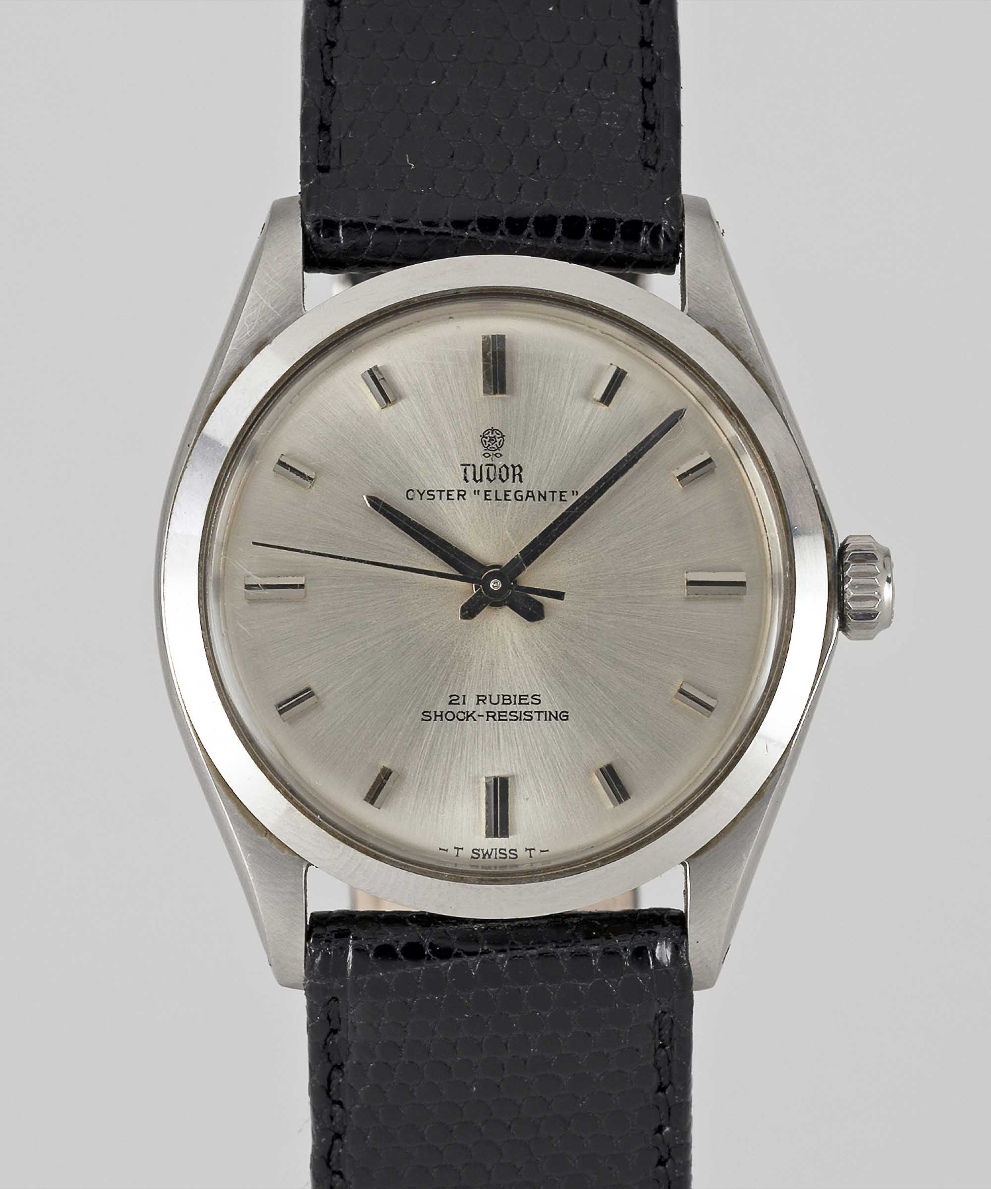 A GENTLEMAN'S STAINLESS STEEL ROLEX TUDOR OYSTER ELEGANTE WRIST WATCH CIRCA 1963, REF. 7960