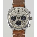 A GENTLEMAN'S STAINLESS STEEL SWISS EMPEROR CAMARO CHRONOGRAPH WRIST WATCH CIRCA 1970, WITH