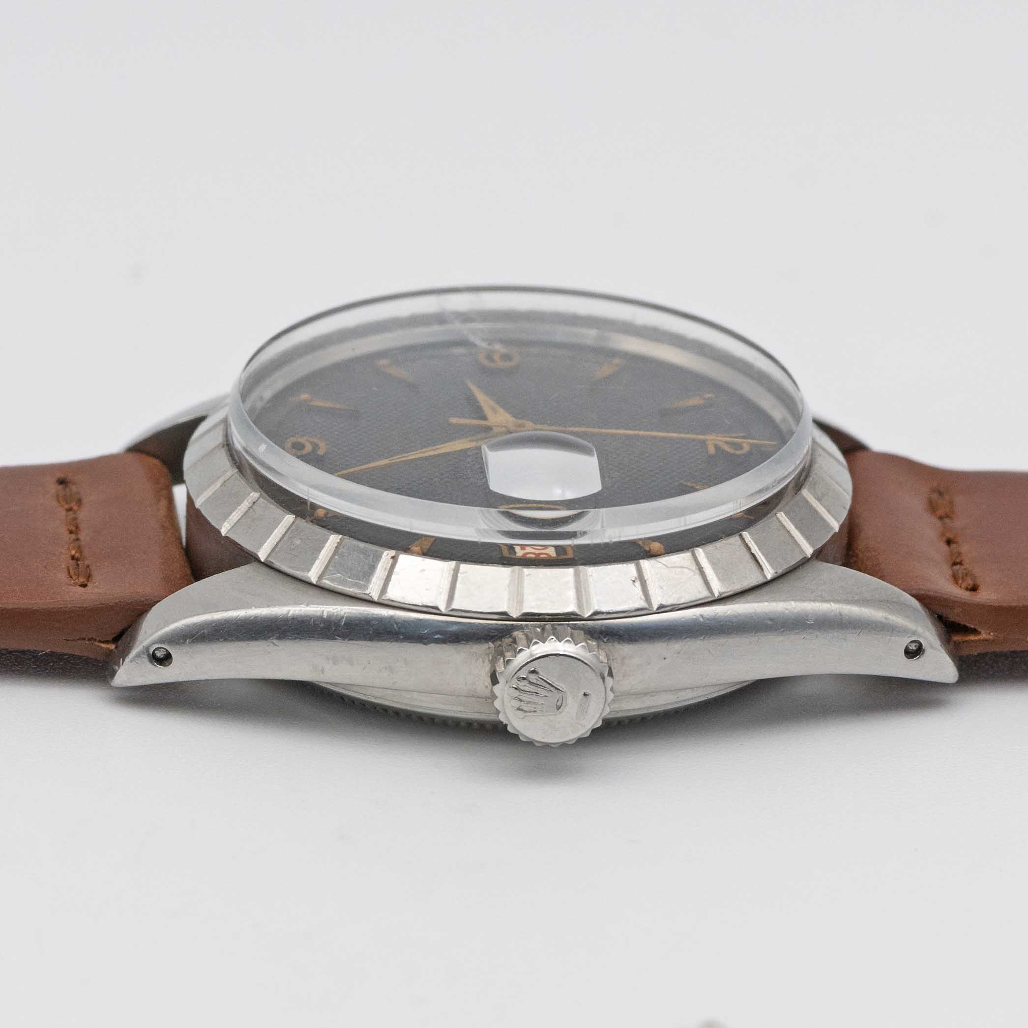 A GENTLEMAN'S STAINLESS STEEL ROLEX TUDOR OYSTERDATE 34 WRIST WATCH CIRCA 1959, REF. 7944 WITH GLOSS - Image 8 of 9