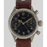 A GENTLEMAN'S GERMAN MILITARY HANHART LUFTWAFFE PILOTS CHRONOGRAPH WRIST WATCH CIRCA 1940s Movement: