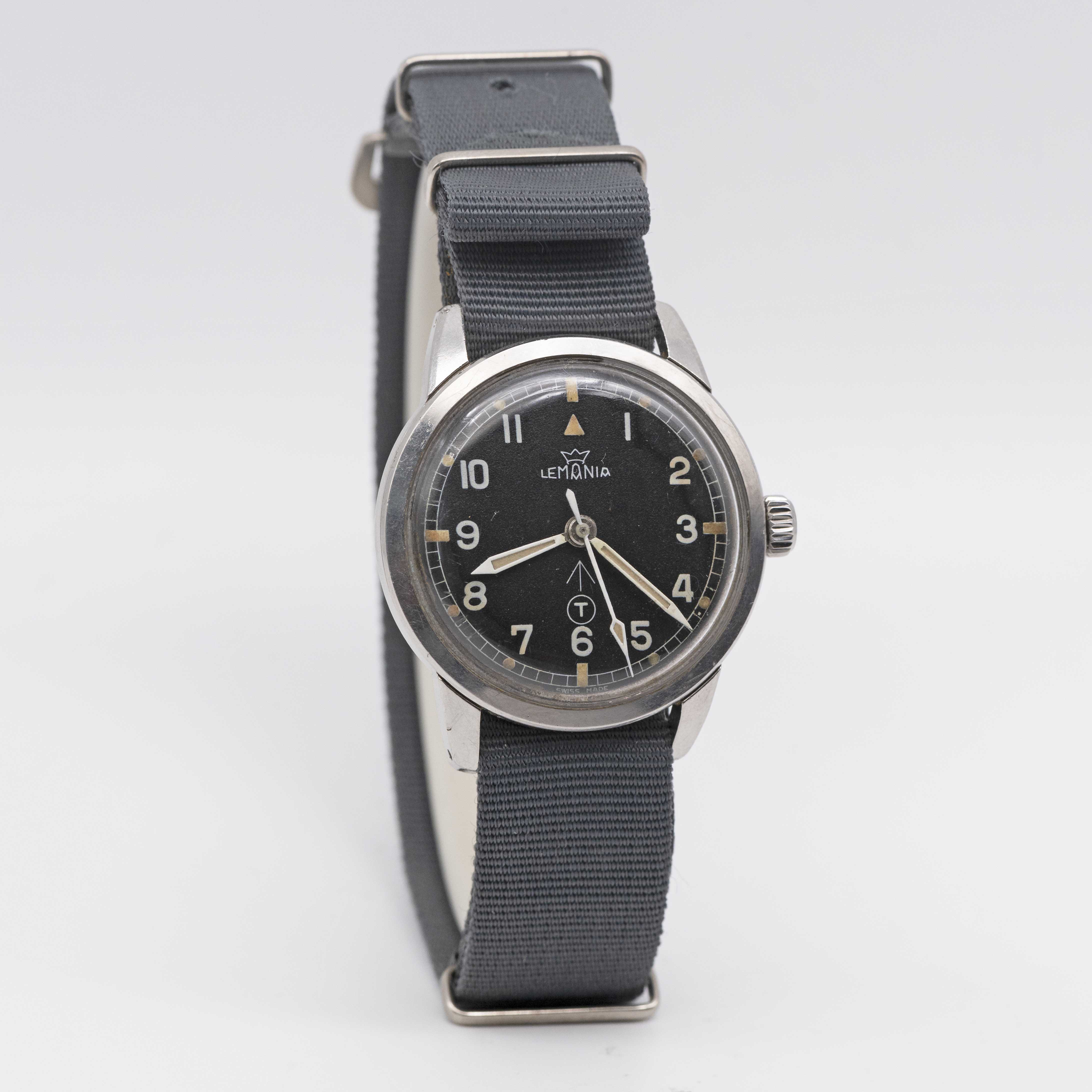 A RARE GENTLEMAN'S STAINLESS STEEL BRITISH MILITARY ROYAL NAVY LEMANIA WRIST WATCH DATED 1965, - Image 6 of 10