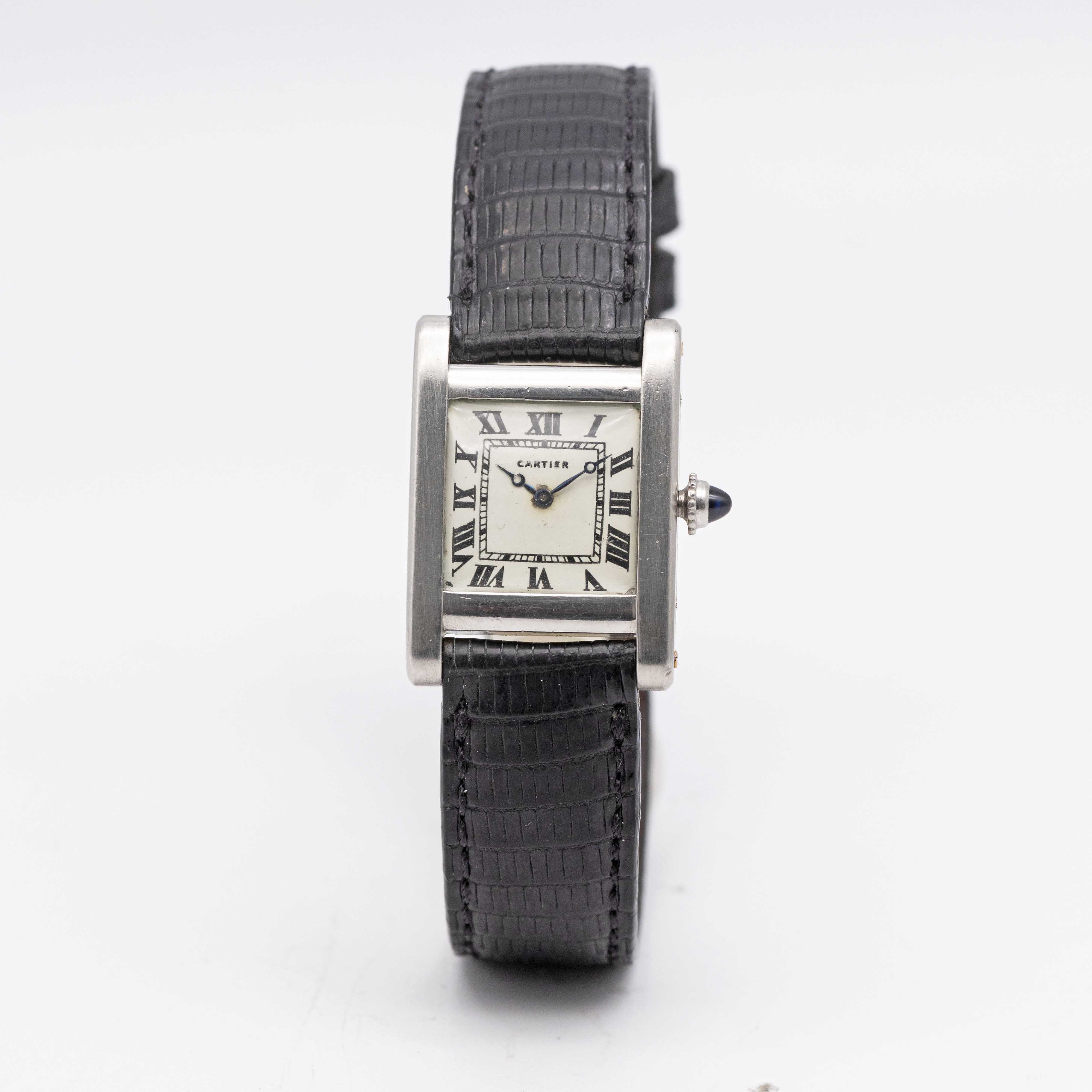 A FINE & VERY RARE PLATINUM & 18K SOLID GOLD CARTIER TANK NORMALE WRIST WATCH CIRCA 1929 Movement: - Image 4 of 11