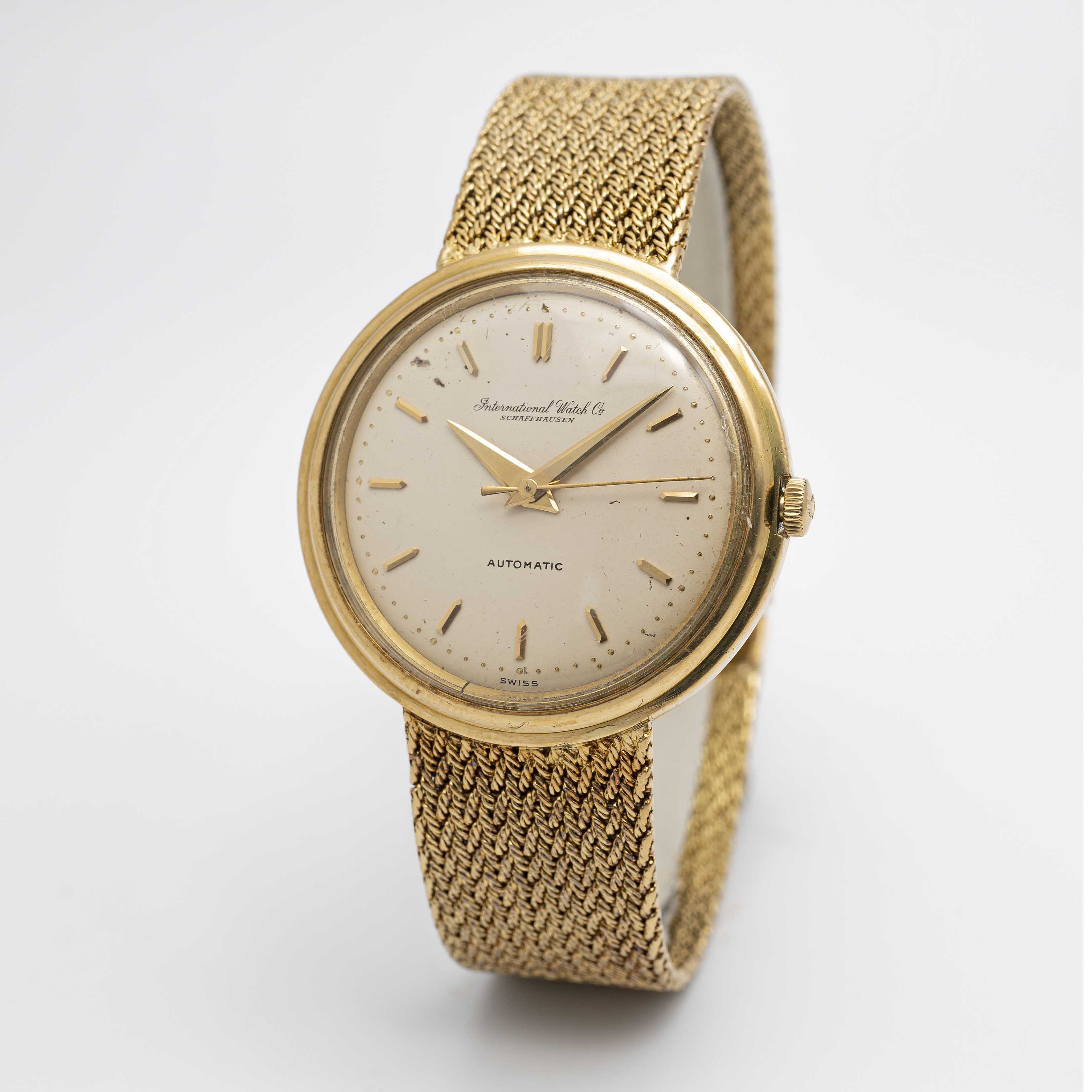 A GENTLEMAN'S 18K SOLID YELLOW GOLD IWC AUTOMATIC BRACELET WATCH CIRCA 1970s Movement: 21J, - Image 3 of 9