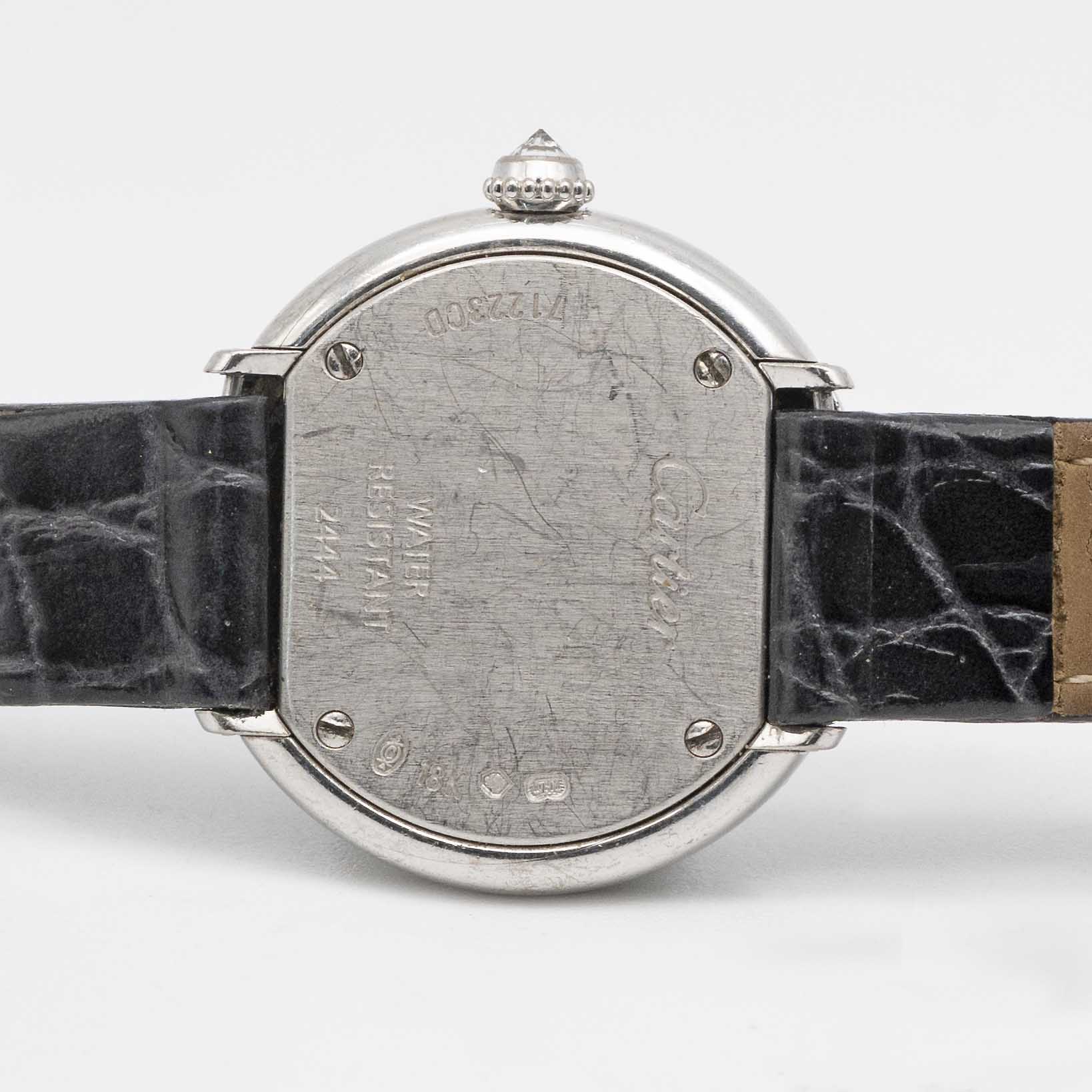 A LADIES 18K SOLID WHITE GOLD & DIAMOND CARTIER TRINITY WRIST WATCH CIRCA 2000s, REF. 2444 Movement: - Image 6 of 9