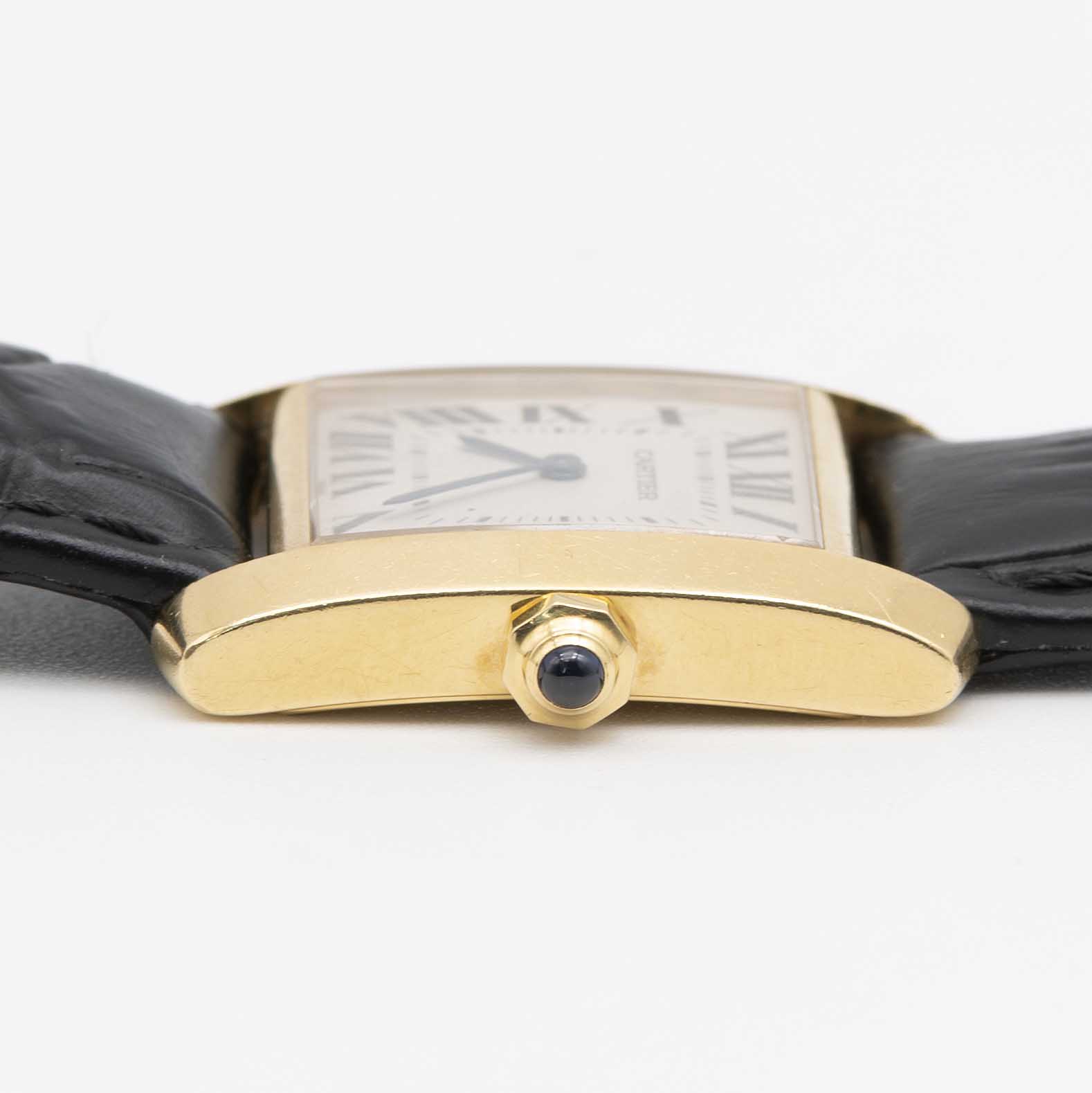 AN 18K SOLID GOLD CARTIER TANK FRANCAISE WRIST WATCH CIRCA 2000, REF. 1821 Movement: Quartz, - Image 6 of 7