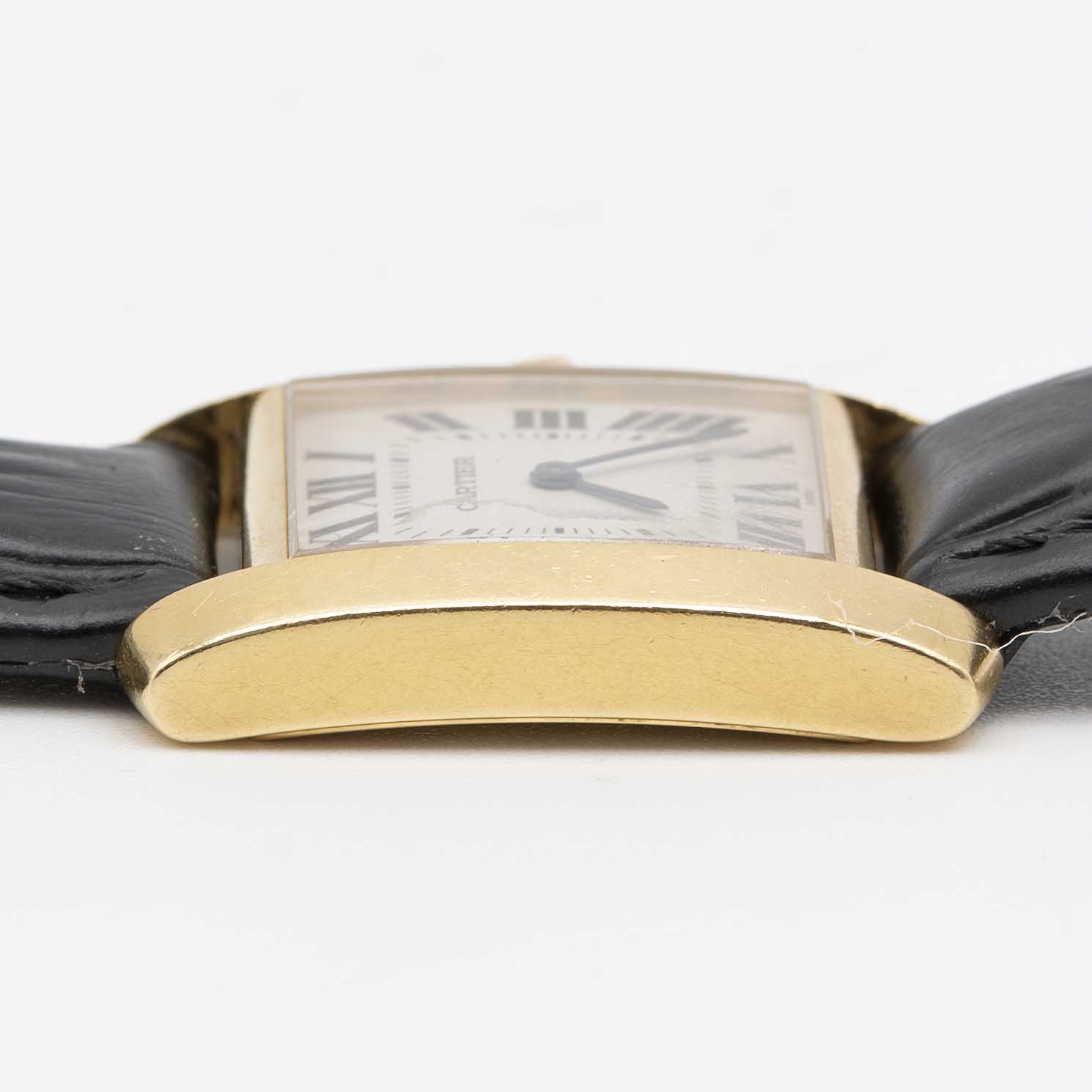 AN 18K SOLID GOLD CARTIER TANK FRANCAISE WRIST WATCH CIRCA 2000, REF. 1821 Movement: Quartz, - Image 7 of 7