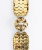 A LADIES 18K SOLID GOLD & DIAMOND ROLEX PRECISION BRACELET WATCH CIRCA 1950s, ORIGINAL DIAMOND SET