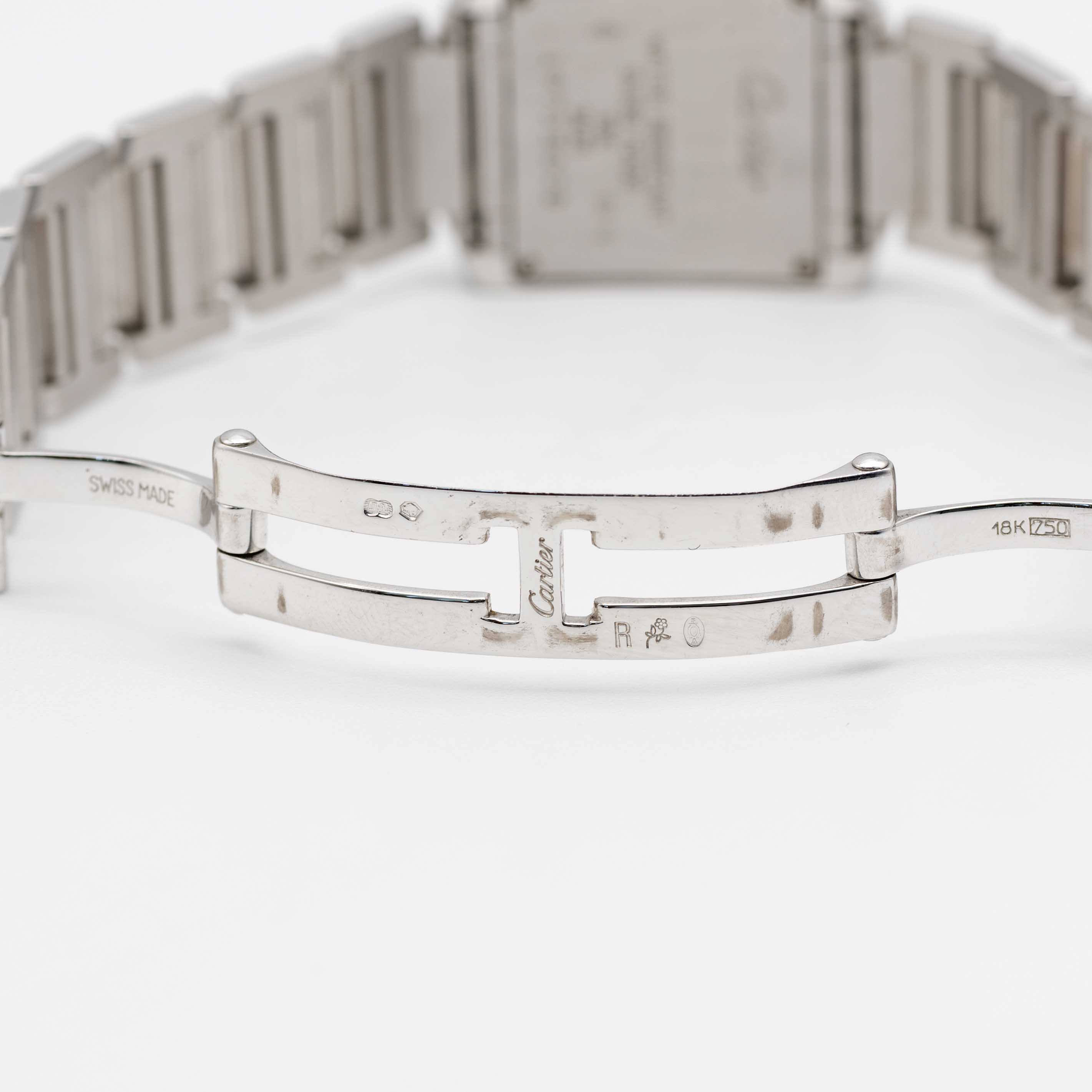 A LADIES 18K SOLID WHITE GOLD CARTIER TANK FRANCAISE BRACELET WATCH CIRCA 2005, REF. 2403 - Image 7 of 9