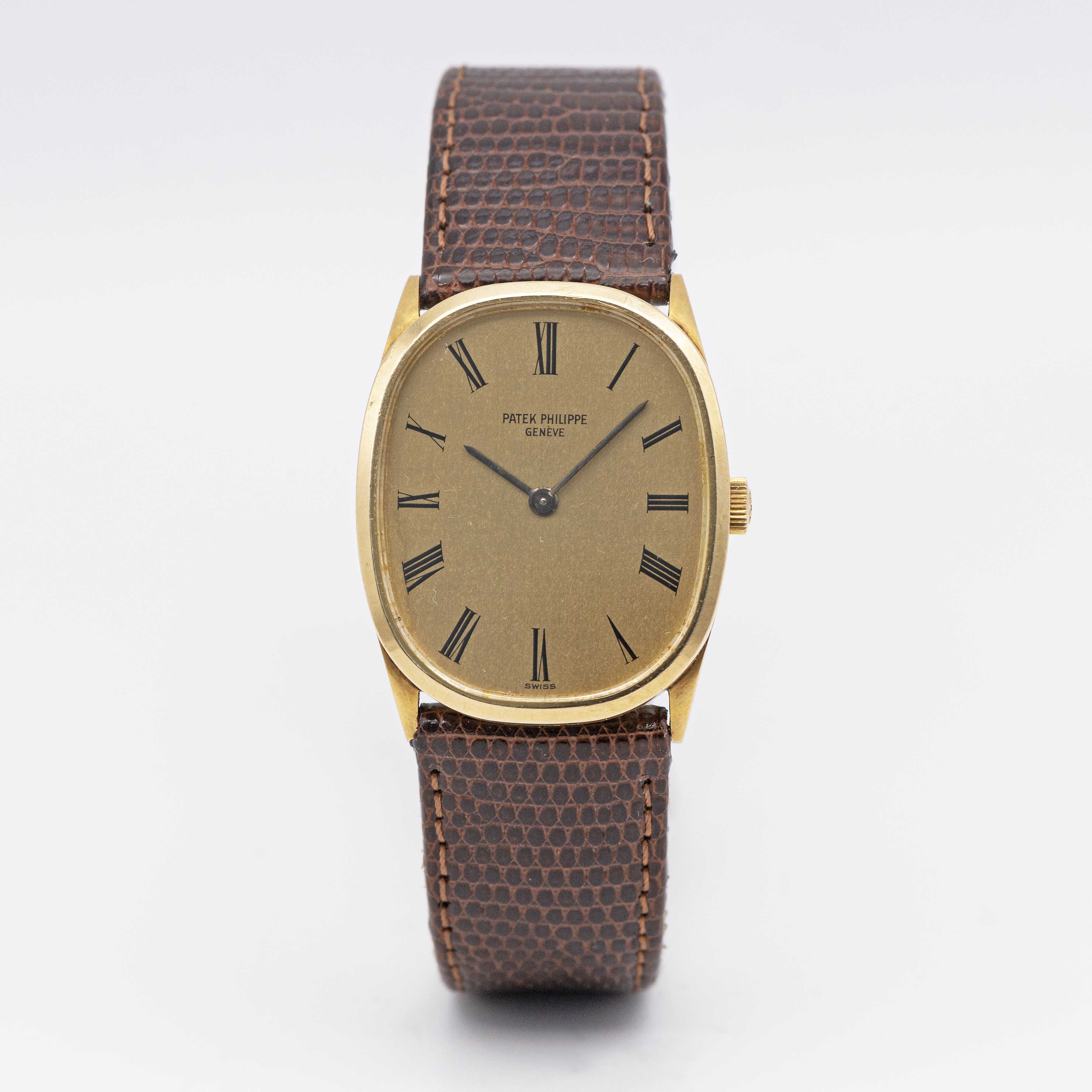 A GENTLEMAN'S 18K SOLID GOLD PATEK PHILIPPE GOLDEN ELLIPSE WRIST WATCH CIRCA 1980, REF. 3546 - Image 2 of 9