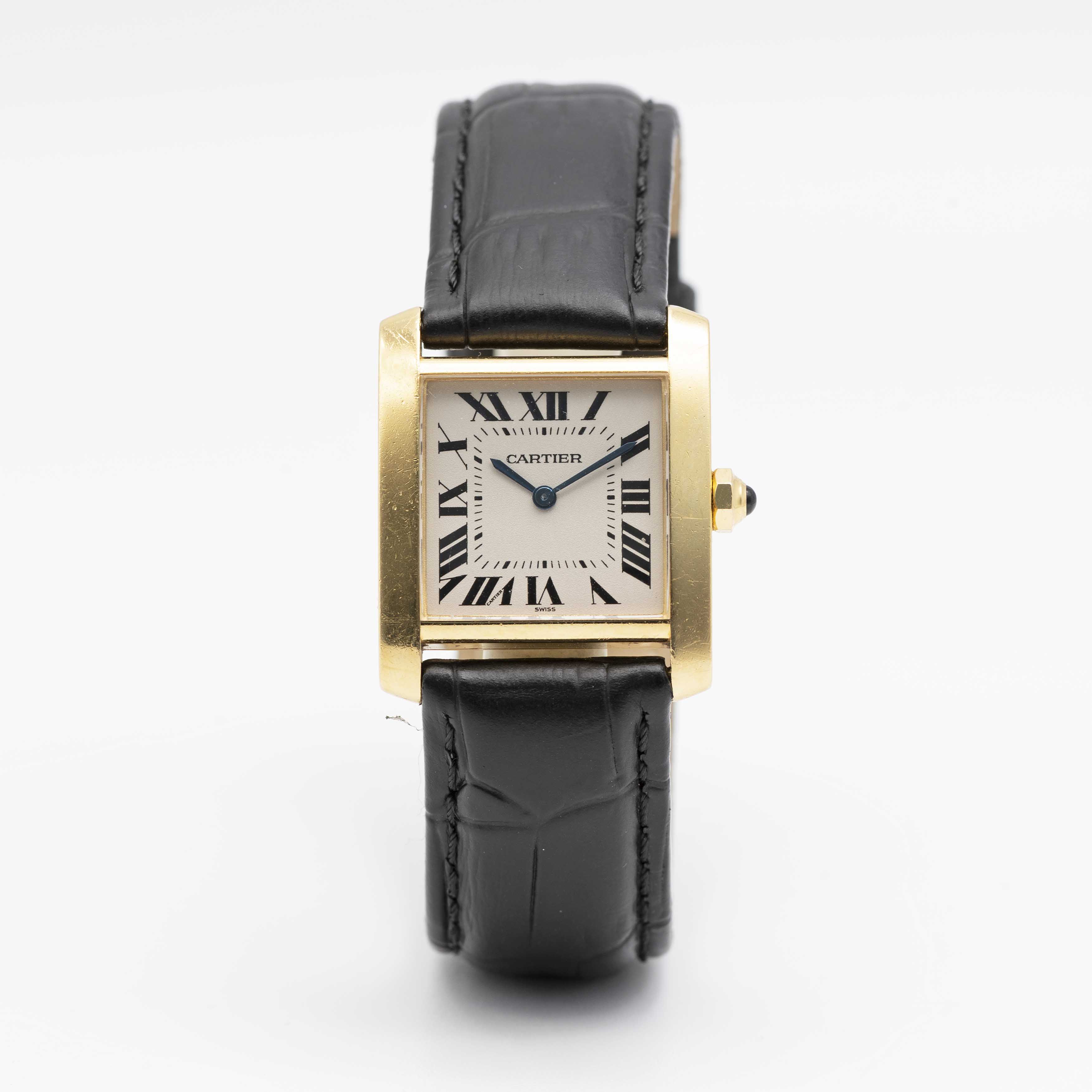 AN 18K SOLID GOLD CARTIER TANK FRANCAISE WRIST WATCH CIRCA 2000, REF. 1821 Movement: Quartz, - Image 2 of 7