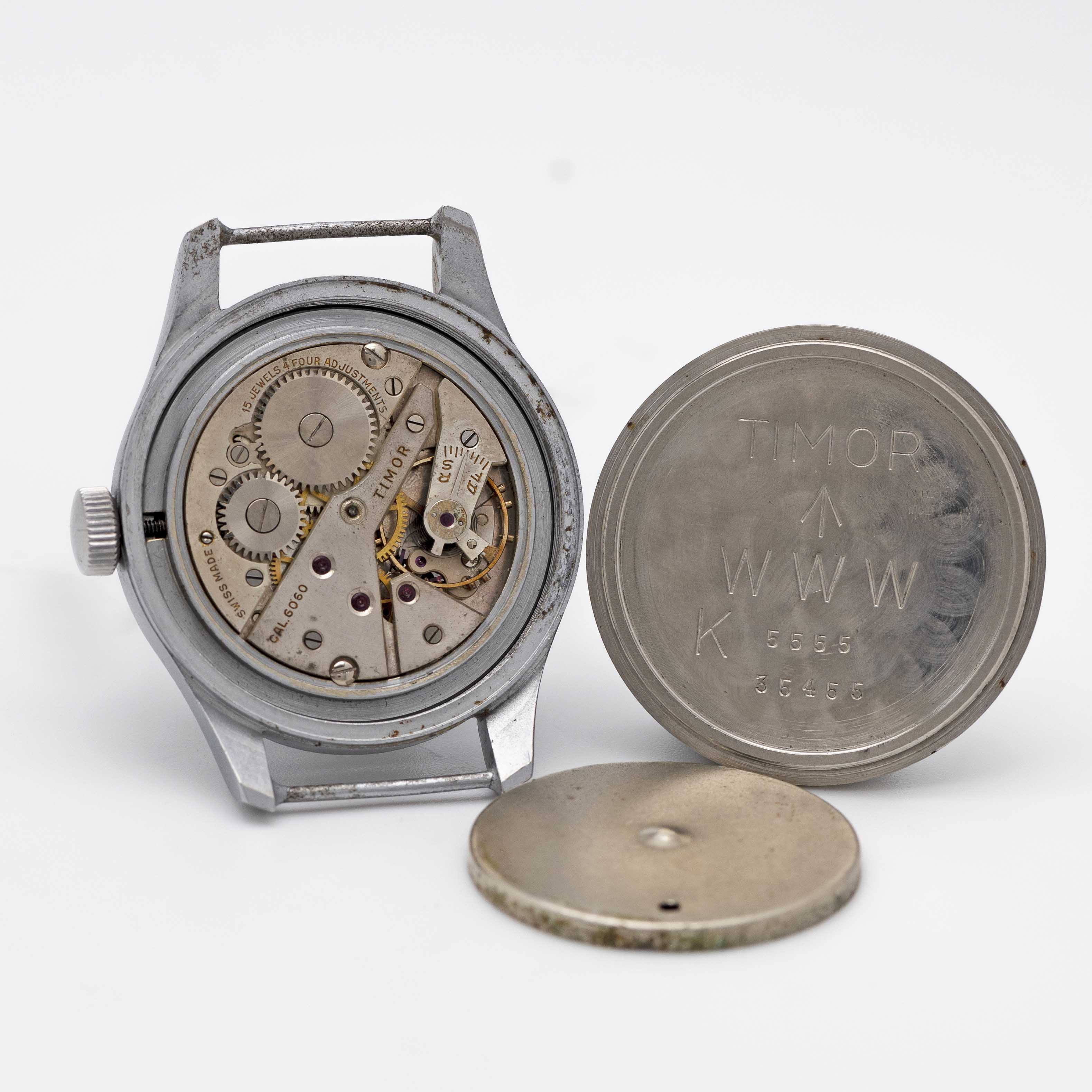 A GENTLEMAN'S STAINLESS STEEL BRITISH MILITARY TIMOR W.W.W. WRIST WATCH CIRCA 1945, PART OF THE " - Image 6 of 8