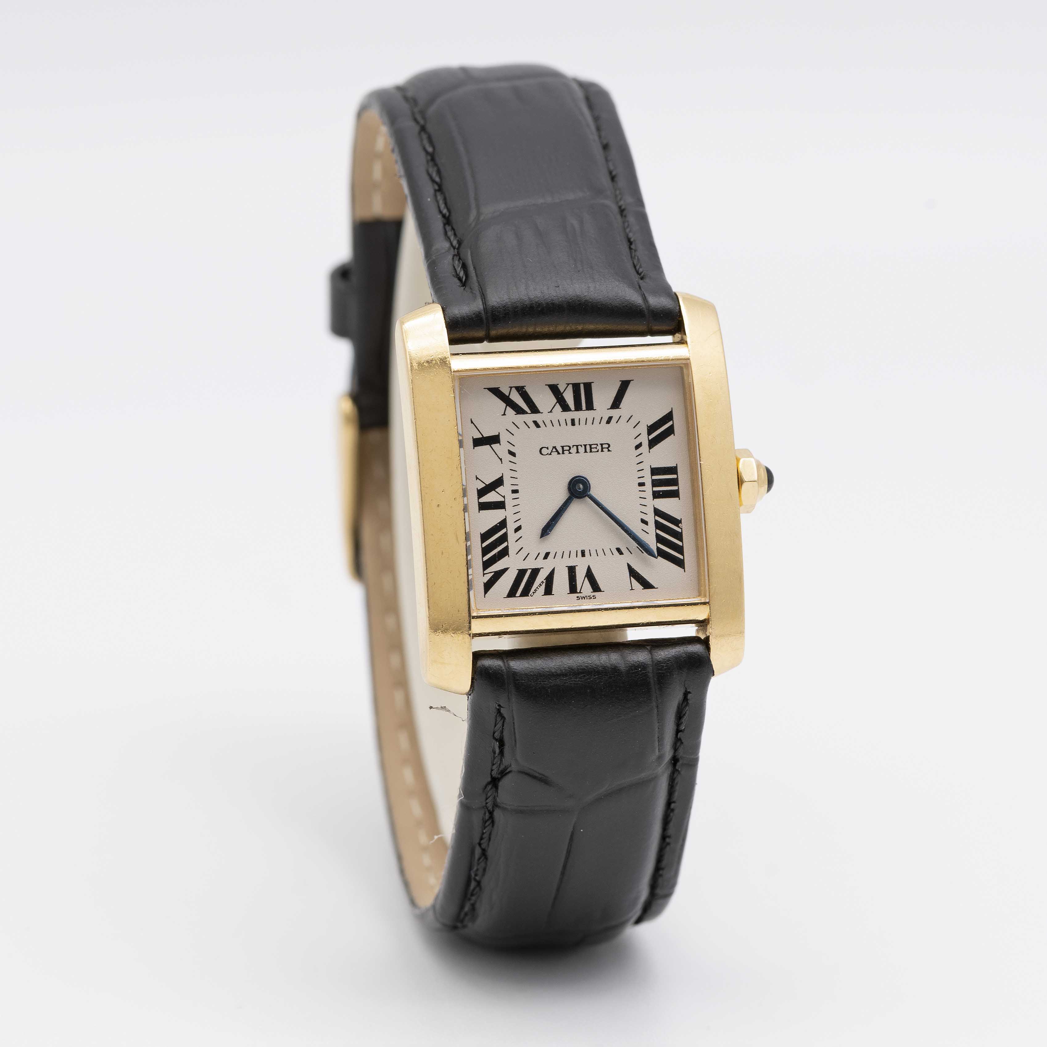 AN 18K SOLID GOLD CARTIER TANK FRANCAISE WRIST WATCH CIRCA 2000, REF. 1821 Movement: Quartz, - Image 4 of 7