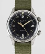 A RARE GENTLEMAN'S STAINLESS STEEL BULOVA SELFWINDING SUPER WATERPROOF BRACELET WATCH CIRCA 1960s,