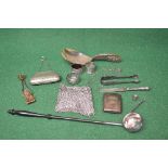 Group of small silver items and collectables to comprise: three napkin rings,